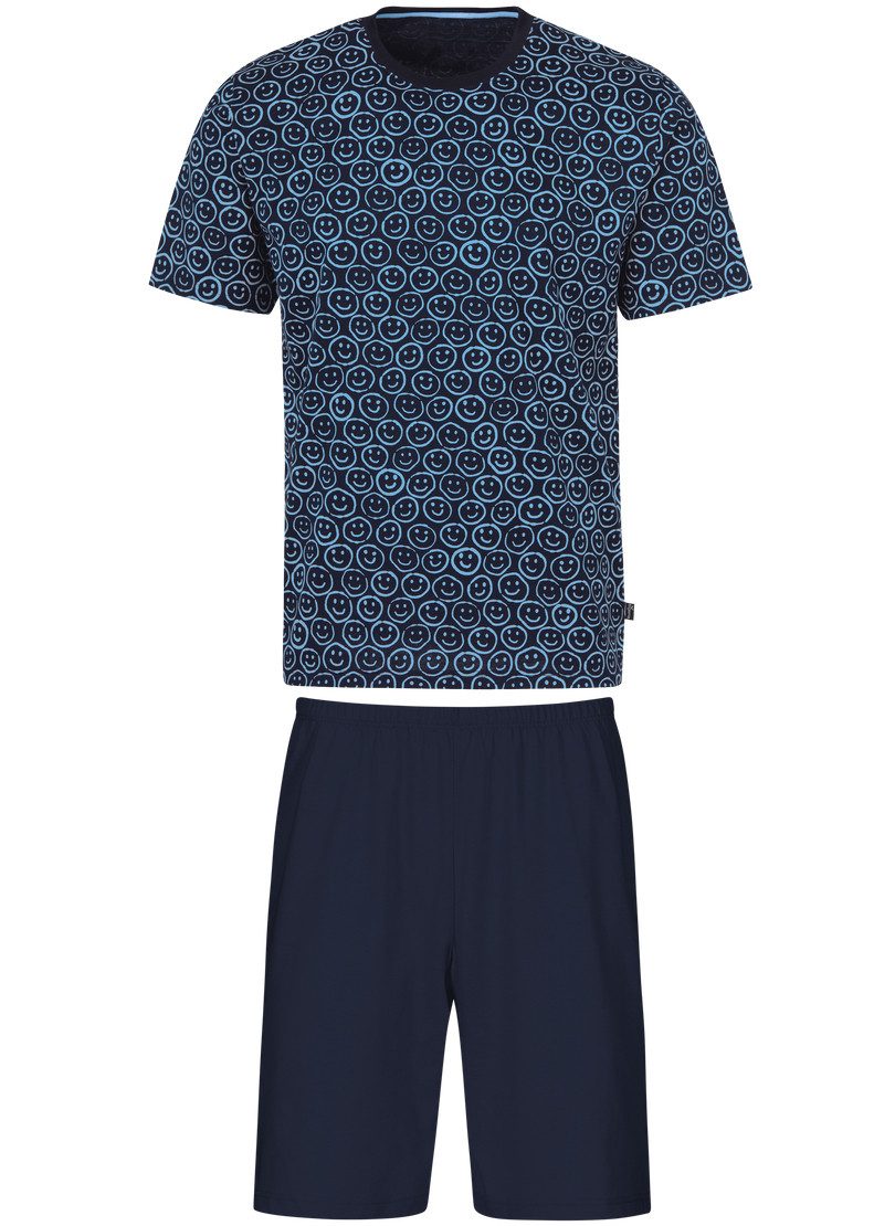 Trigema Schlafanzug TRIGEMA Shorty-Pyjama mit Smiley-Muster (1 tlg)