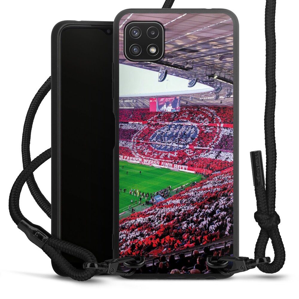 DeinDesign Handyhülle FCB Stadion FC Bayern München FCB Stadion Tribüne, Samsung Galaxy A22 5G Premium Handykette Hülle mit Band