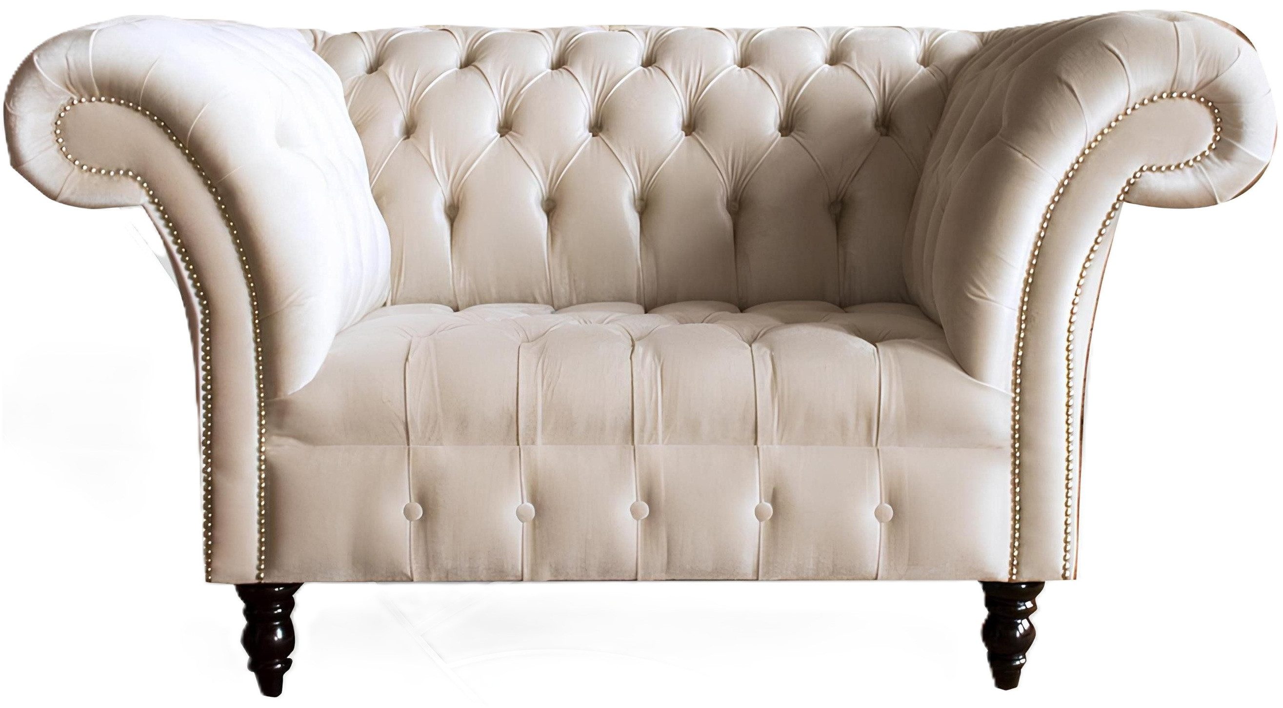 Xlmoebel Chesterfield-Sessel Beiger Stoff-Sessel mit kreativem Design für stilvolles Wohnen (Chesterfield Sessel), Hergestellt in Europa