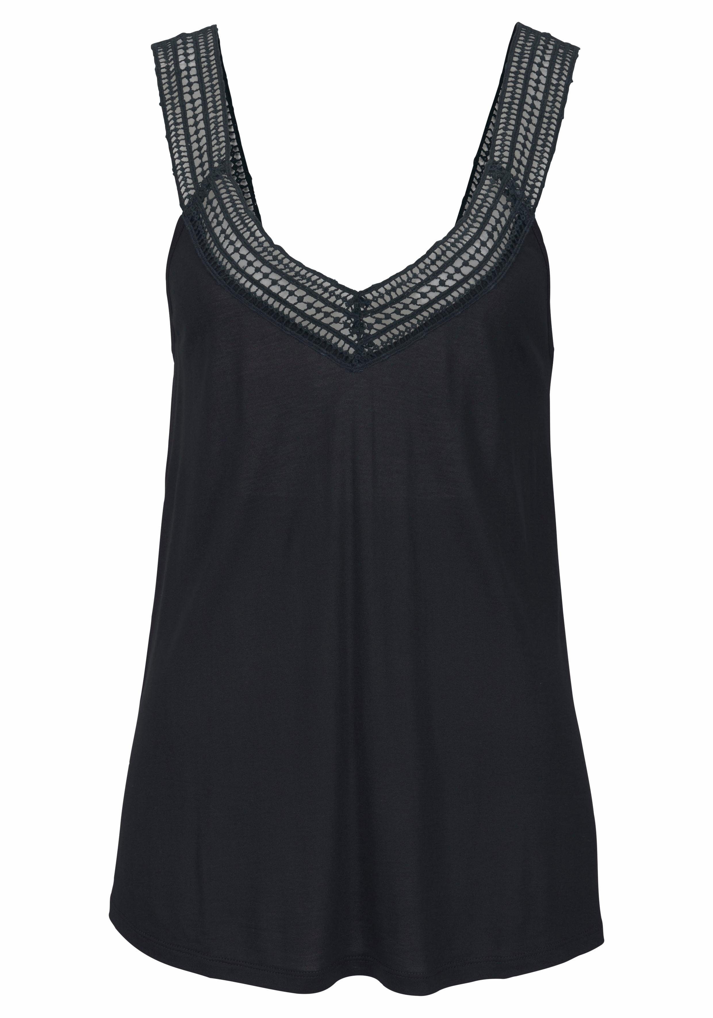 LASCANA Strandtop mit Trägern aus Häkelspitze, sommerliches Damentop