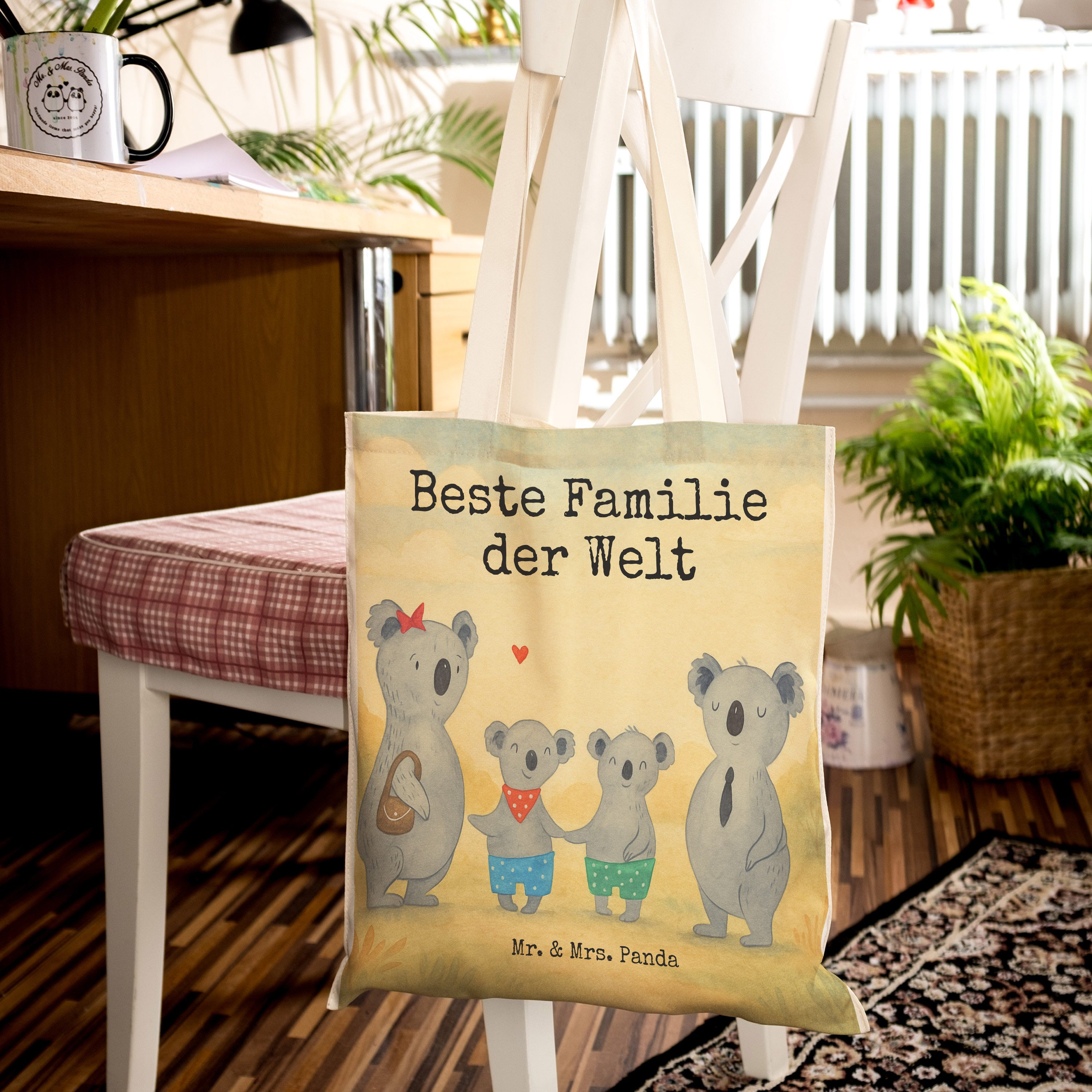 Mr. & Mrs. Panda Tragetasche Koala Familie zwei Design, Tote Bag, Weiß, Zusammen, Koalabär, Traget (Packung), stoffshopper Shoppingbag Familienzeit