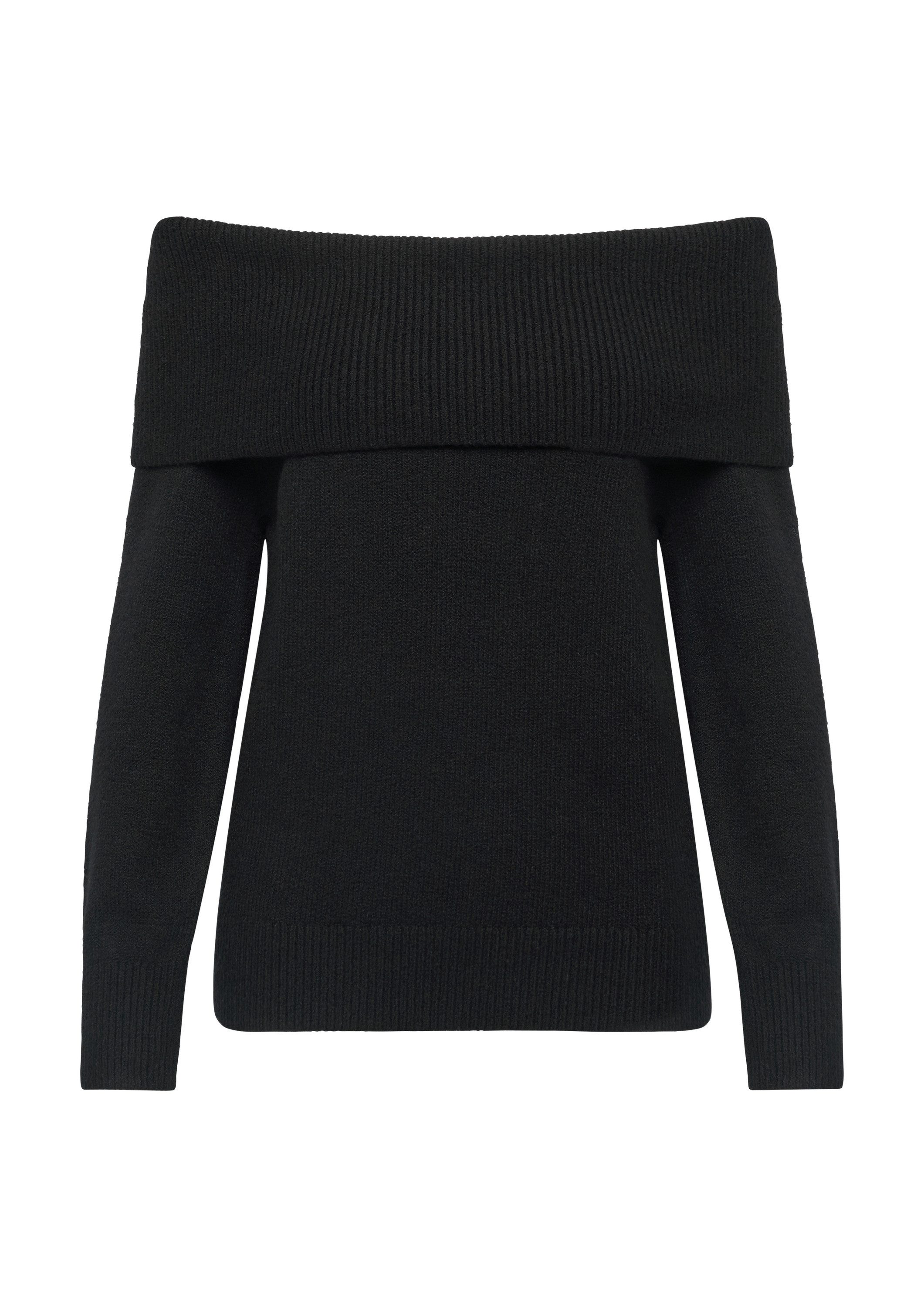 s.Oliver Longpullover Strickpullover Off-Shoulder Strickpullover mit Rippbü günstig online kaufen