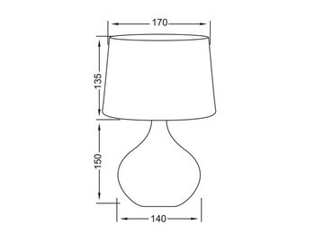 meineWunschleuchte LED Tischleuchte, LED wechselbar, Warmweiß, kleine Designklassiker Fensterlampe, Stoff Lampenschirm Weiß H: 29cm