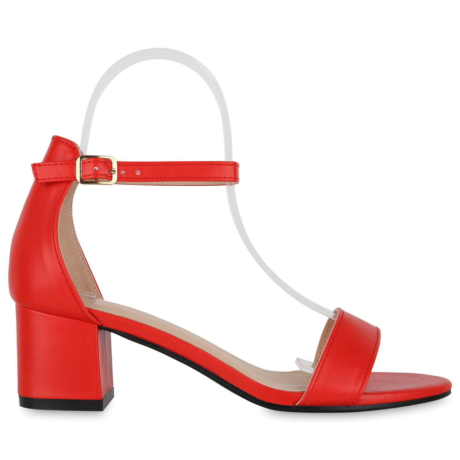 VAN HILL 840130 Sandalette Damen Sandaletten Christina Klassische Blockabsatz Basic Schuhe