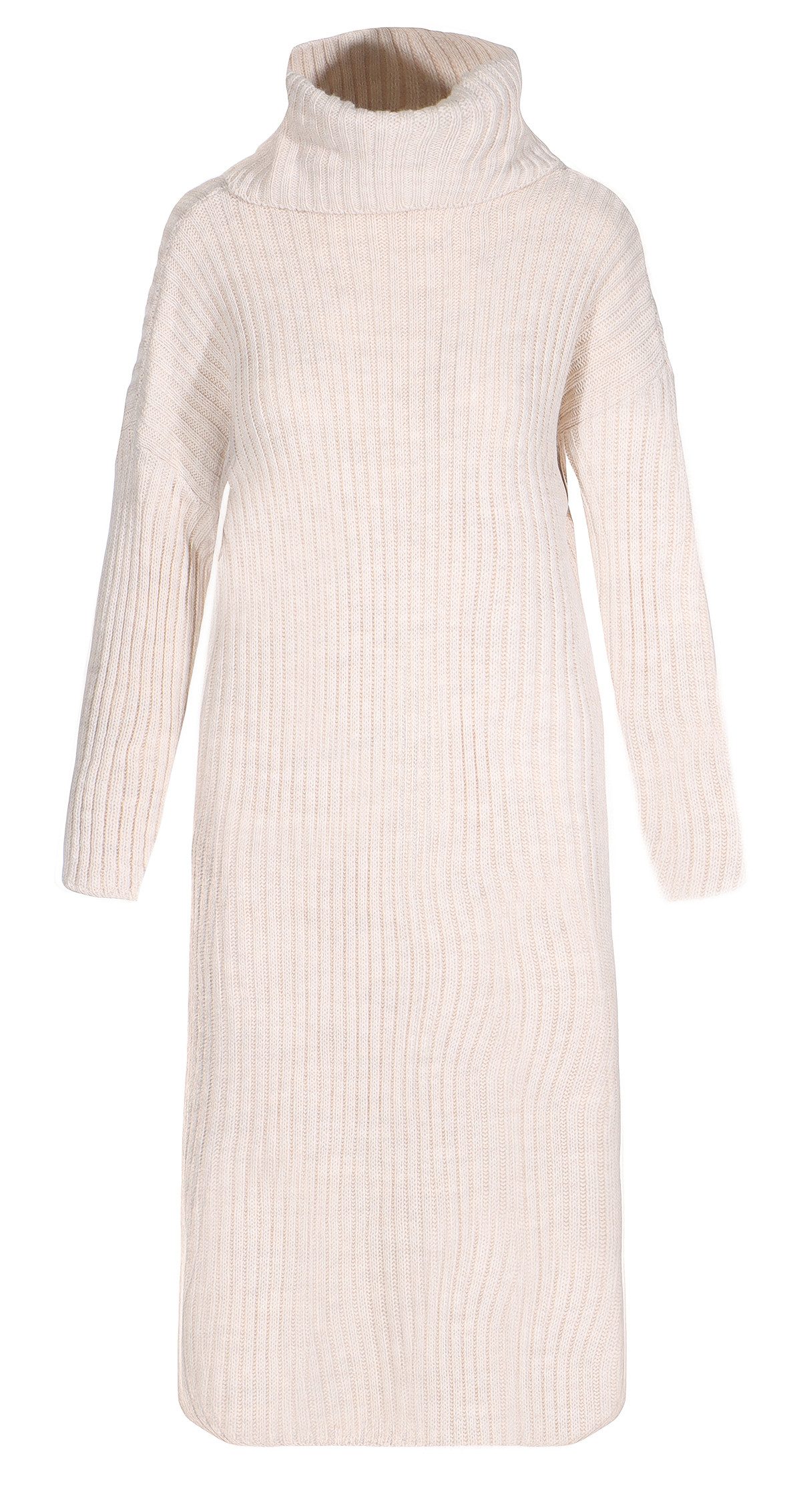 OriginalYou Strickkleid Damen Kleid aus Strick mit Rollkragen Grobstrick, geeignet ab einer Körpergröße von 1,70