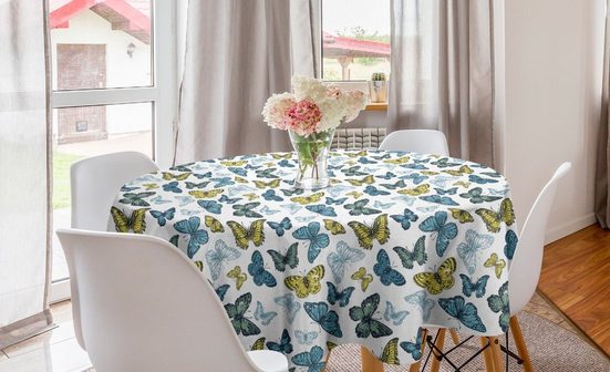 Abakuhaus Tischdecke »Kreis Tischdecke Abdeckung für Esszimmer Küche Dekoration«, Schmetterling Delicate Insect Frühling