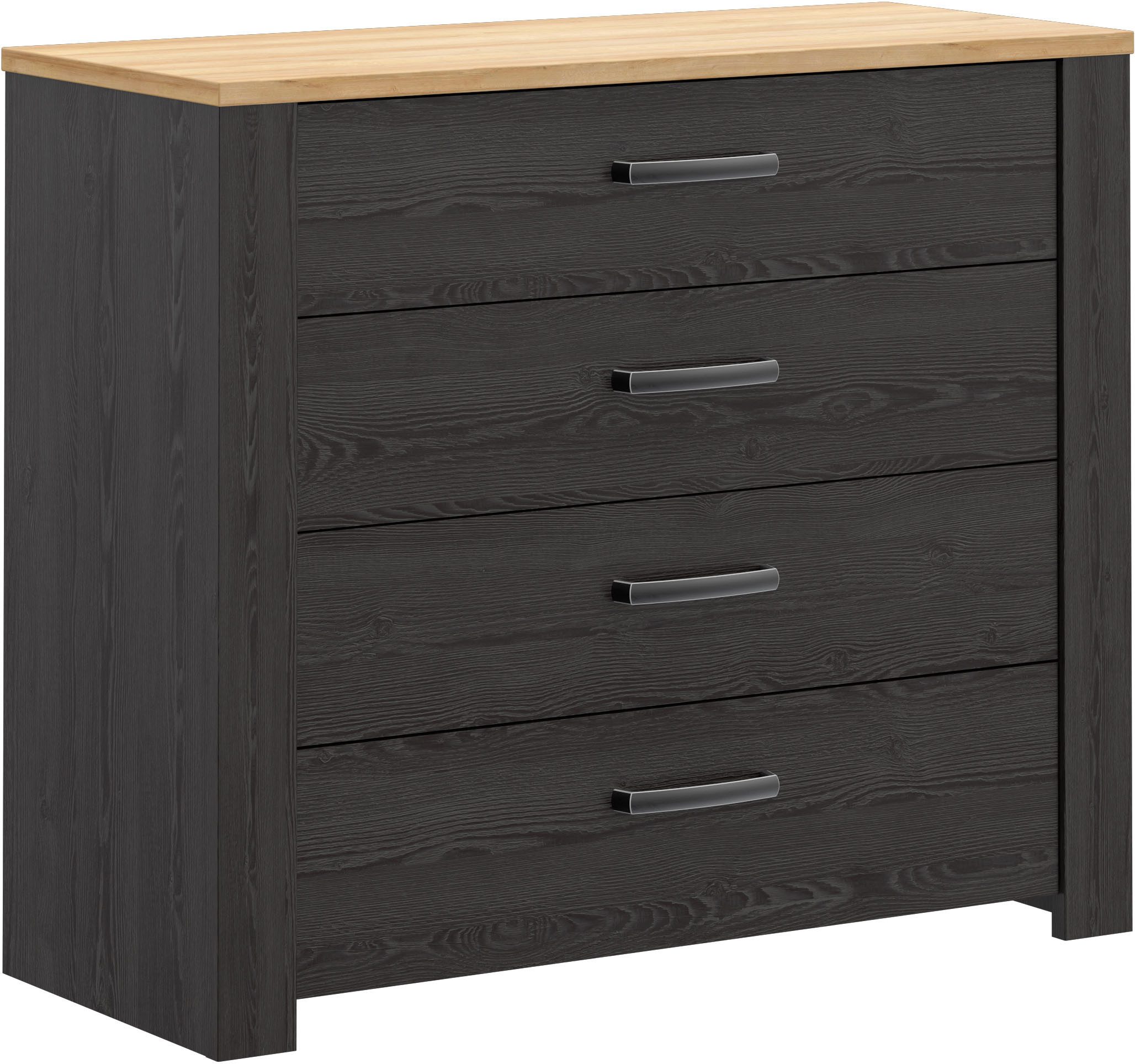 FORTE Kommode Bohol, B/H/T 101,4/87/42 cm, 4 Schubkästen