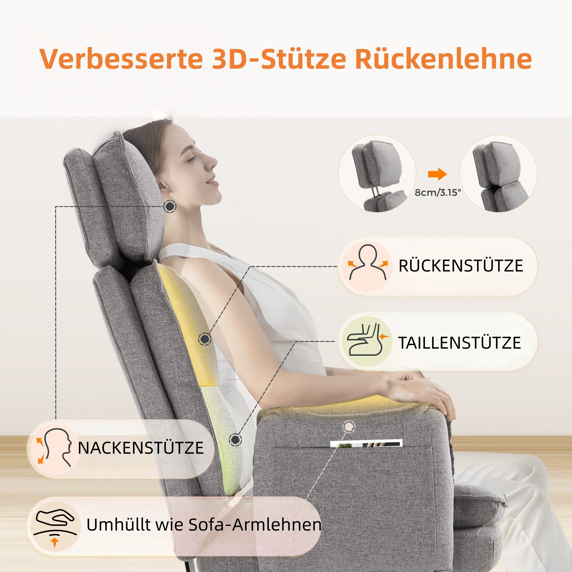 IWMH Bürostuhl Ergonomisch PU-Leder Chefsessel (Höhenverstellbar Schreibtis günstig online kaufen