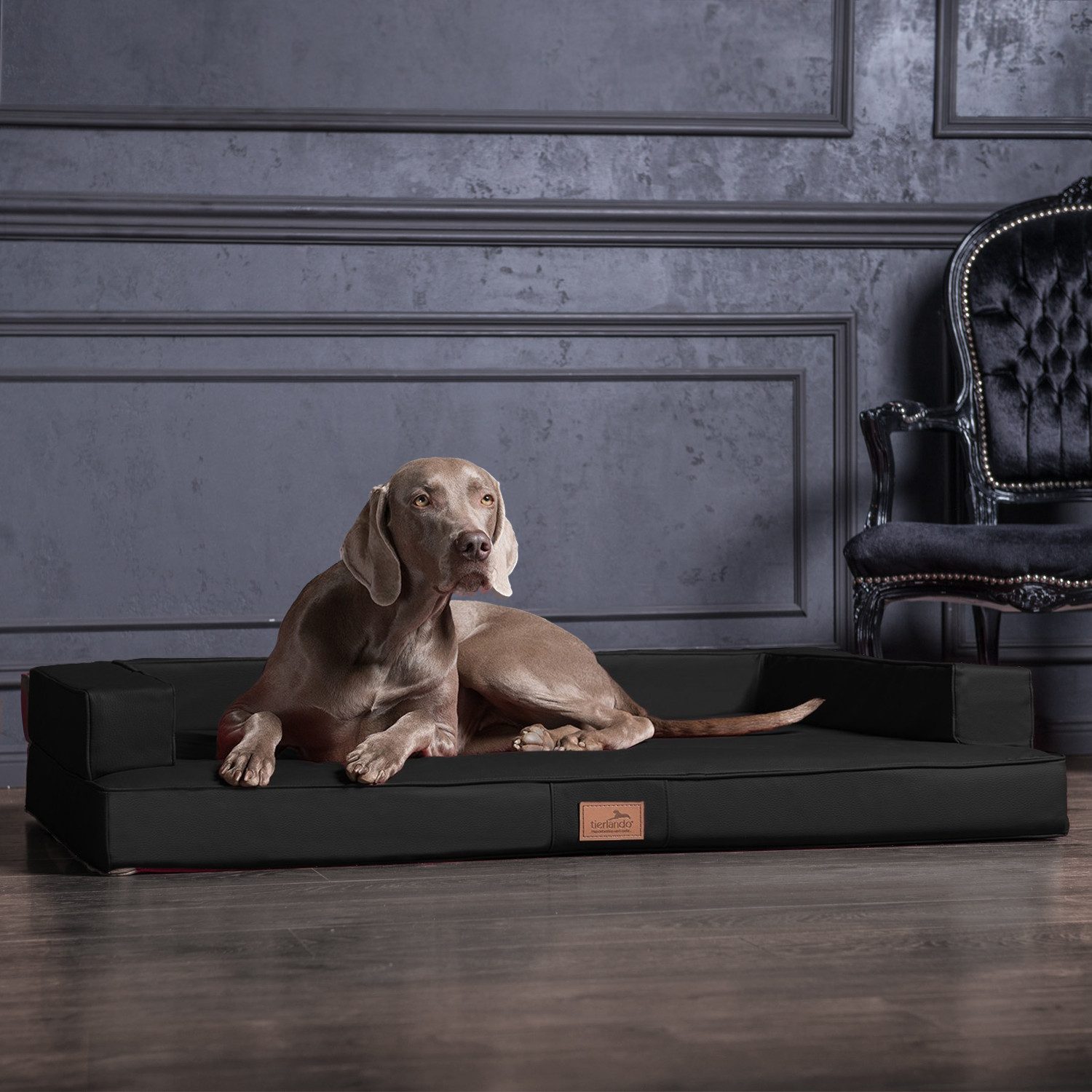 Thumbnail - tierlando® Tierbett Orthopädisches Design Hundesofa GIBSON VISCO Kunstleder kubische Form, Abwischbar, Haar resistent, e...