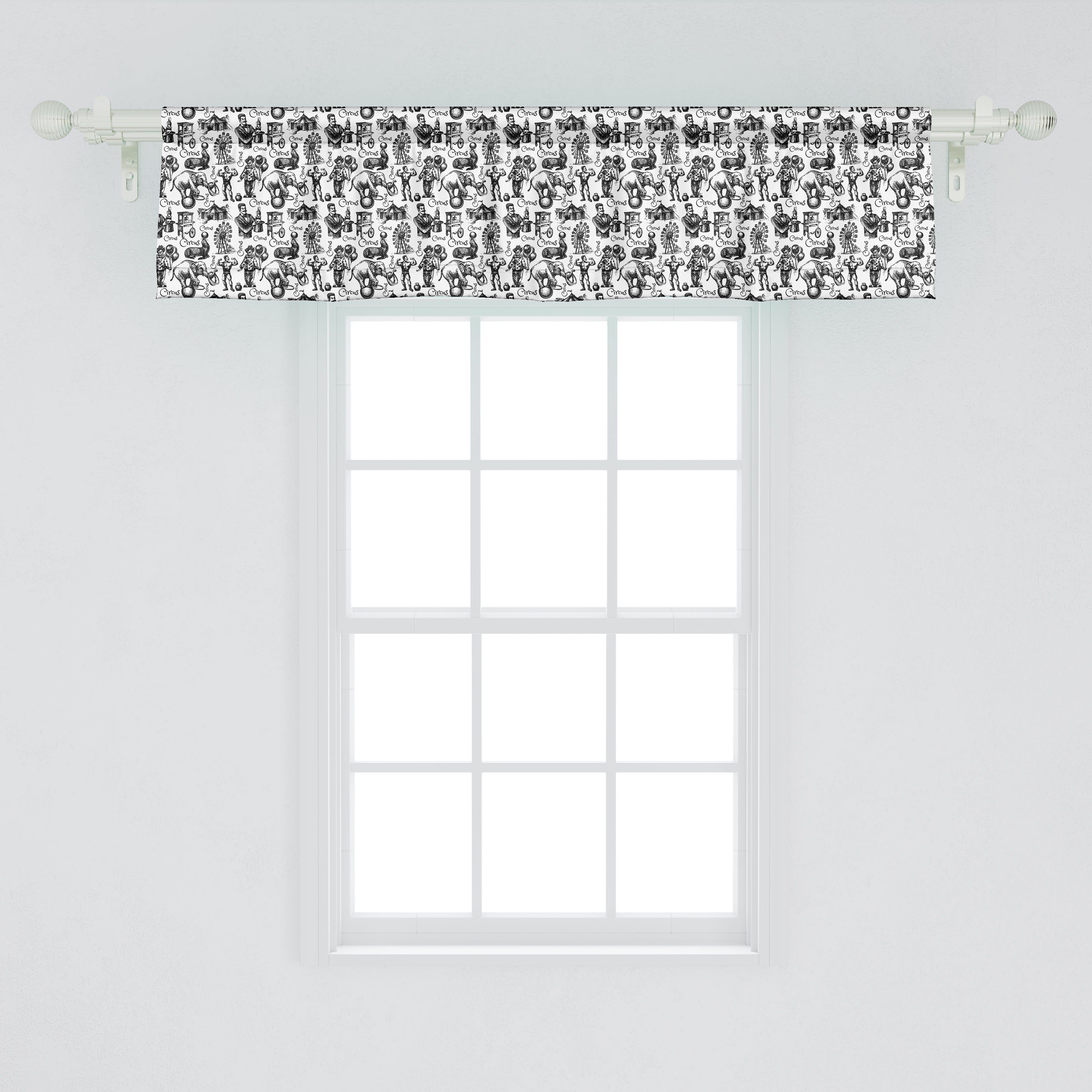 Scheibengardine Vorhang Schlafzimmer Abakuhaus, mit Circus Stangentasche, Microfaser, Küche Volant Theme Magician für Modern Dekor