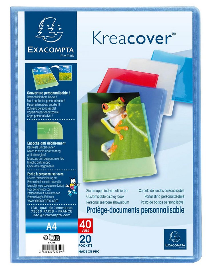 Thumbnail - EXACOMPTA Prospekthülle 20x Sichtmappe PP 500µ + 20 Hüllen Kreacover, A4, sortiert, 5729E, Sichtmappen geschweisst