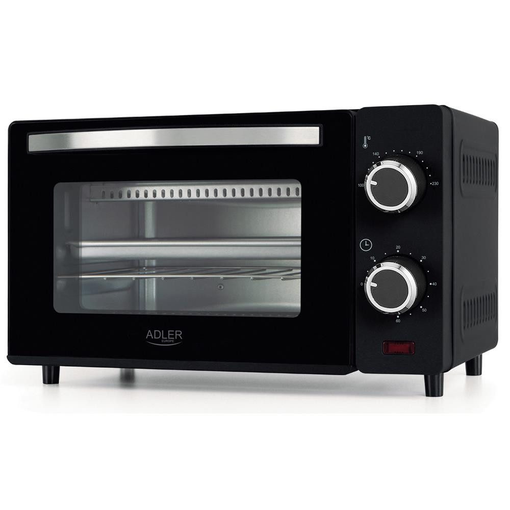 Adler Minibackofen AD 6032, Elektrobackofen, Mini Backofen, Miniofen mit Backblech, Timer, schwarz