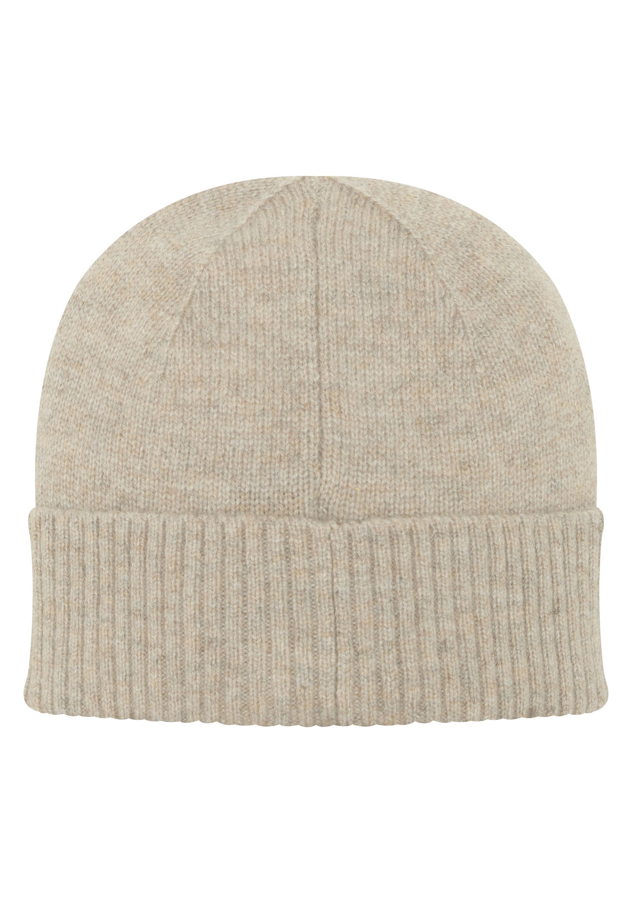 mit Melange Tan Grinsegesicht-Applikation Emoji Beanie Oxford 15-1306M