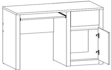 Feldmann-Wohnen Schreibtisch Montana (1-St), 120cm eiche lefkas grau grifflos