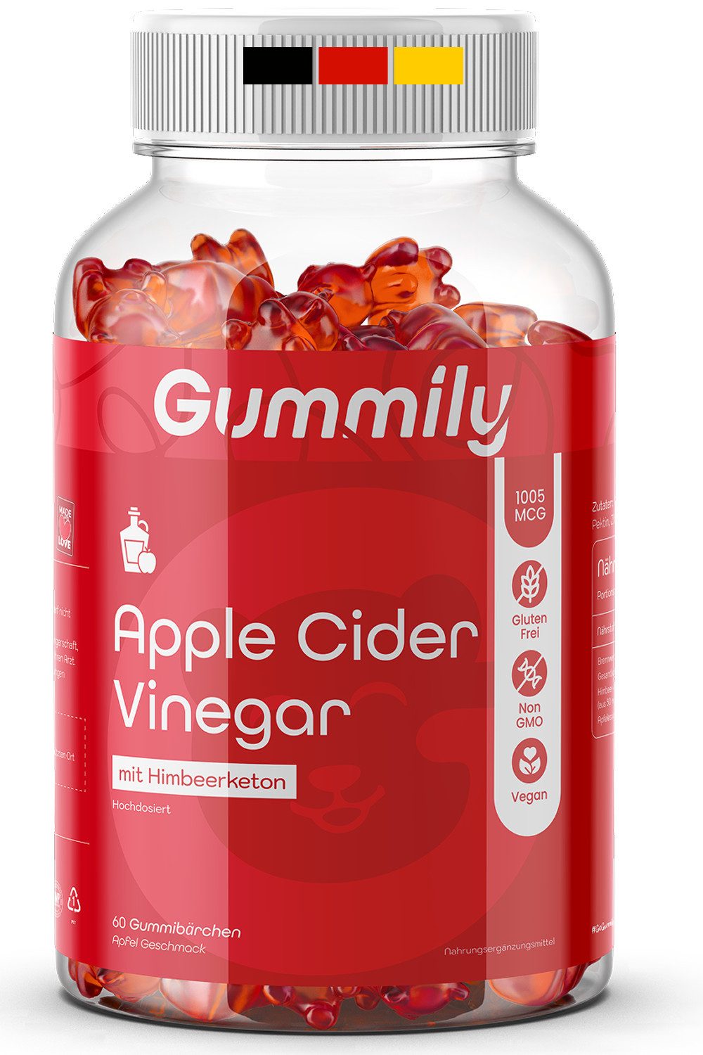 Gummily® Apfelessig Gummibärchen hochdosiert - ACV - KETO Gummibärchen, 180 g