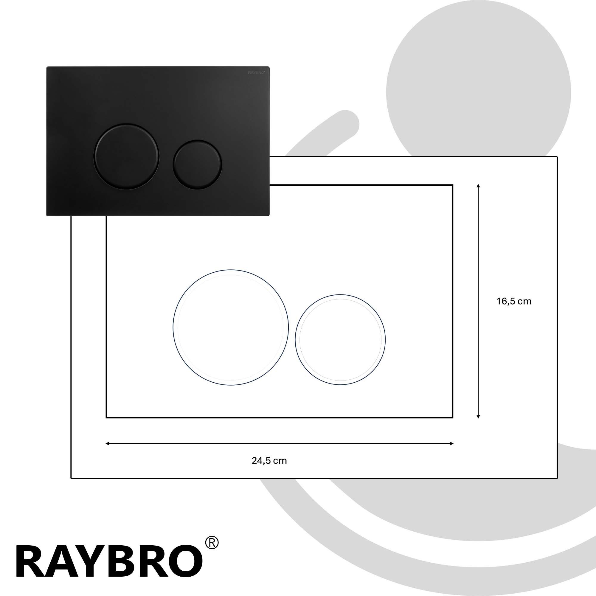 Raybro Innovations Betätigungsplatte CORTADO 35 Matt Schwarz für Geberit Spülkästen