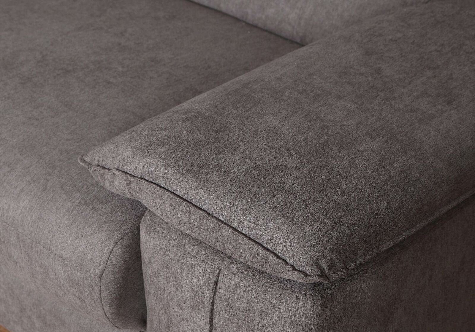 L-form Made Designer in Leder Sofa, Couch JVmoebel Ecksofa Graues Sofa Textil Bettfunktion Europe