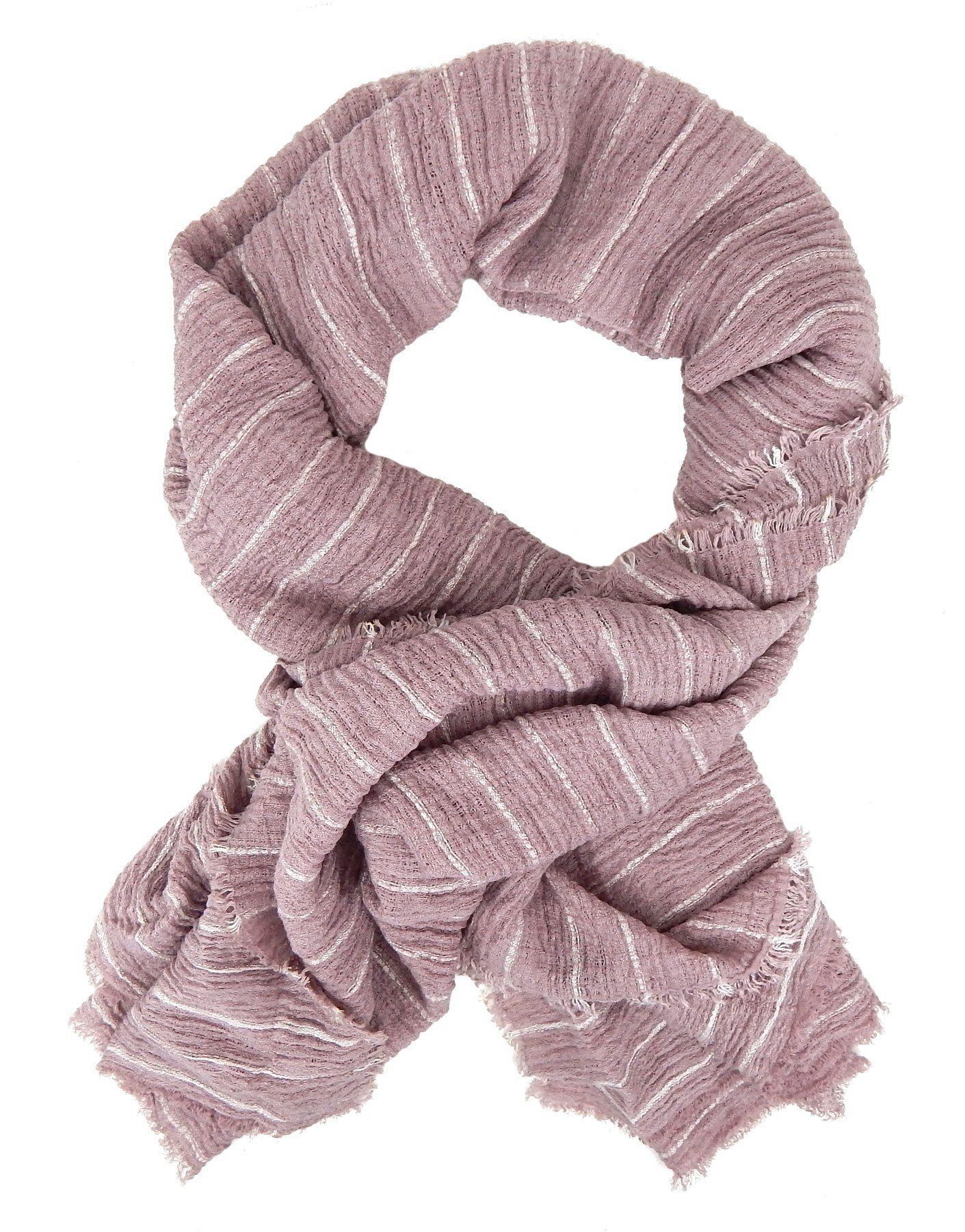 Ella Jonte Modeschal, rosa weiß Herbst Winterschal kuschelweich Viskose