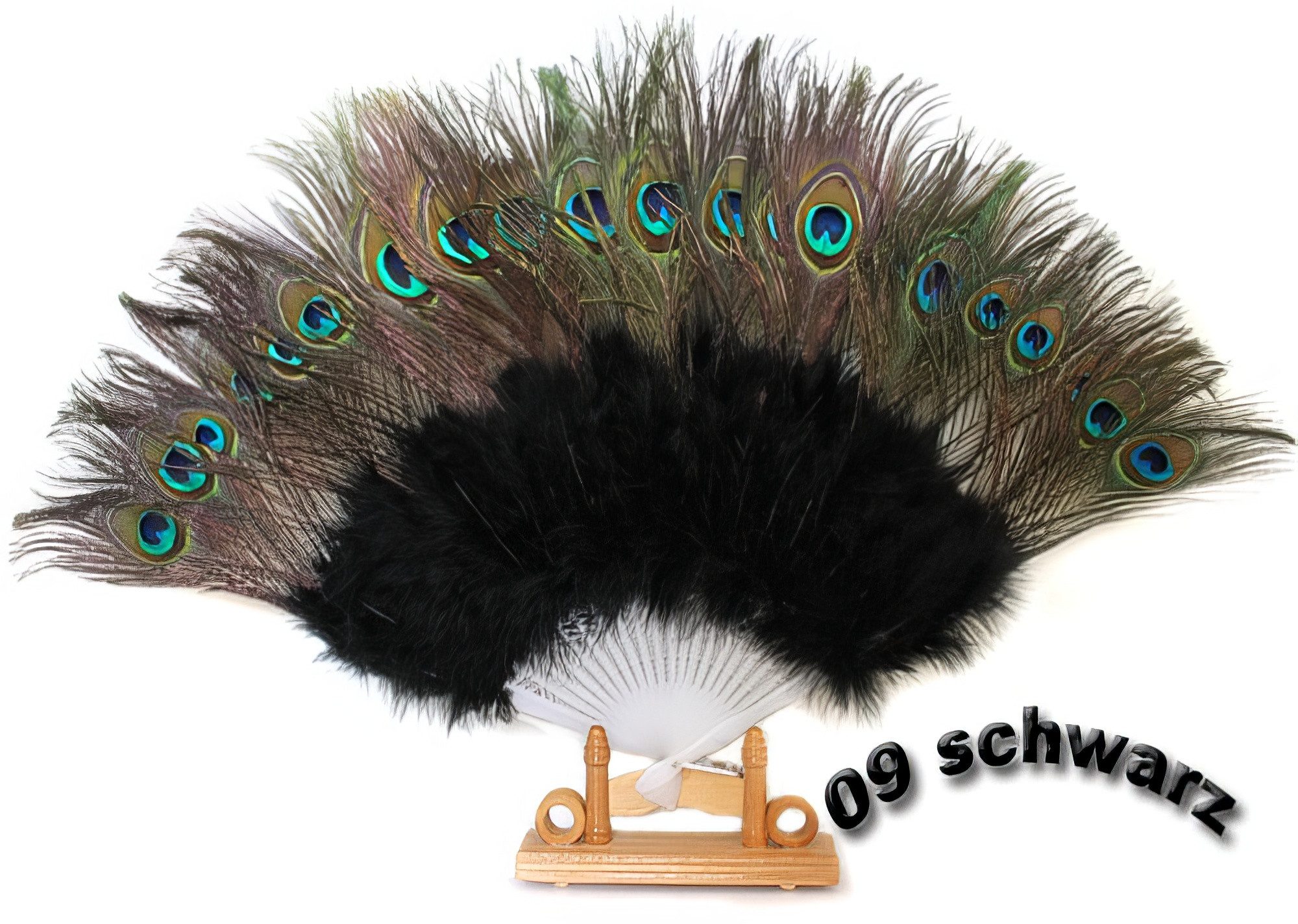 Yudu Handfächer Pfauenfedern Fächer Dekofächer Tanzfächer