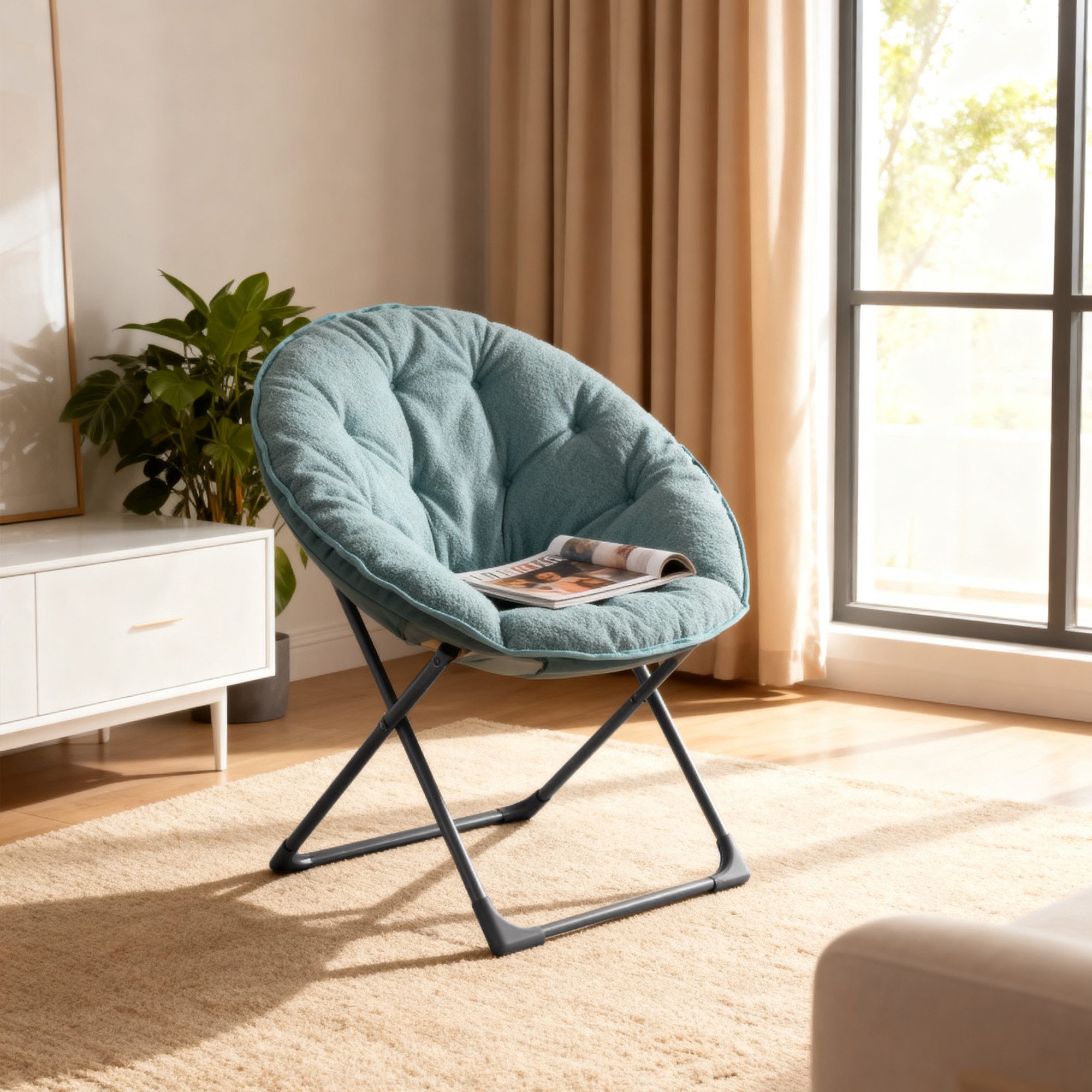 REDOM Relaxsessel Klappbarer Mondstuhl (für Schlafzimmer, Wohnheimplätze, Wohnungen, Entspannungsbereiche, Gärten und Höfe, 1-St., 53*58*85cm)
