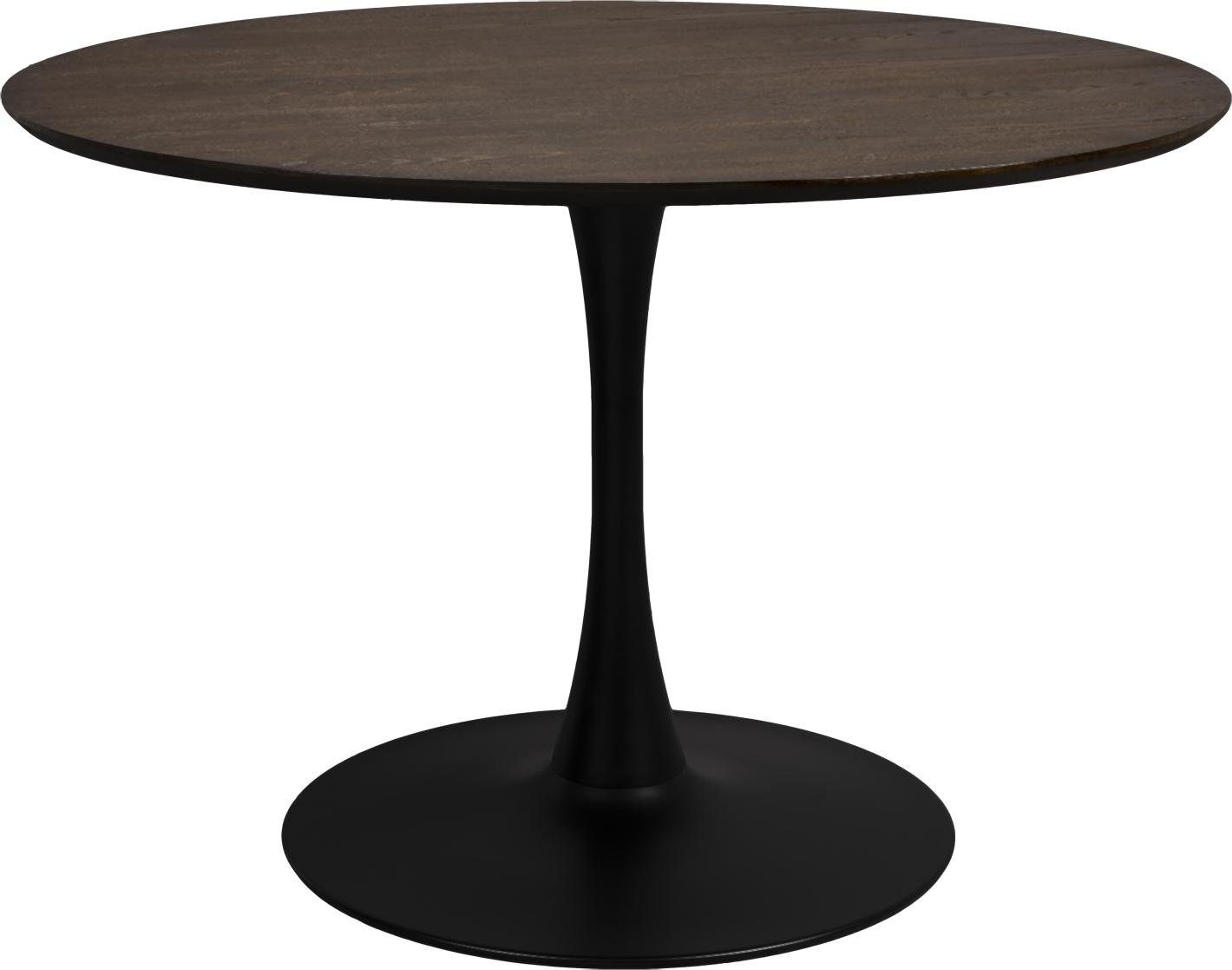 Trendmöbel24 Esstisch Tisch Esstisch RAKU BROWN BLACK furniert Ø 110 cm runde Tischplatte