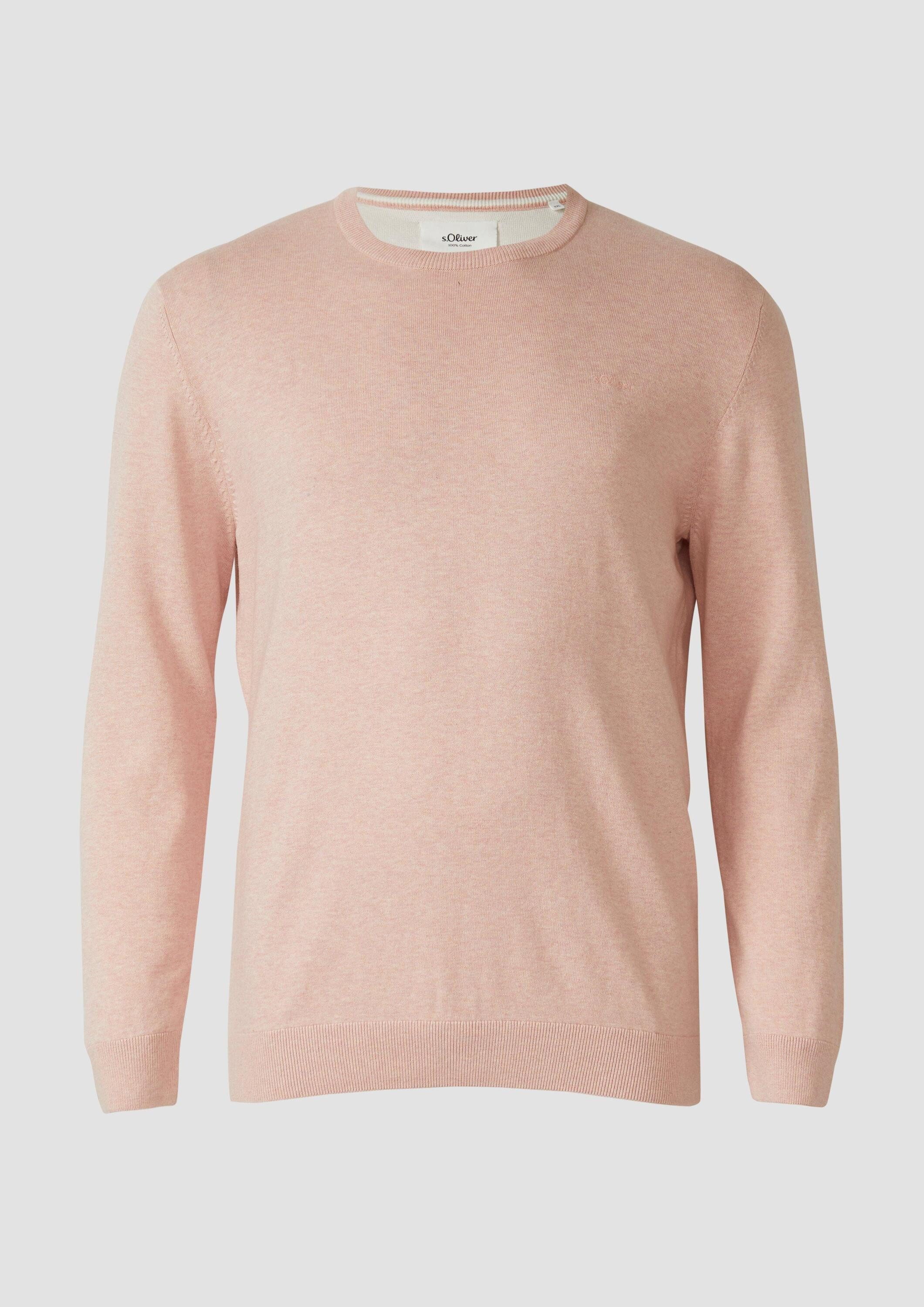 s.Oliver Longpullover Strickpullover Strickpullover mit Logo-Stickerei