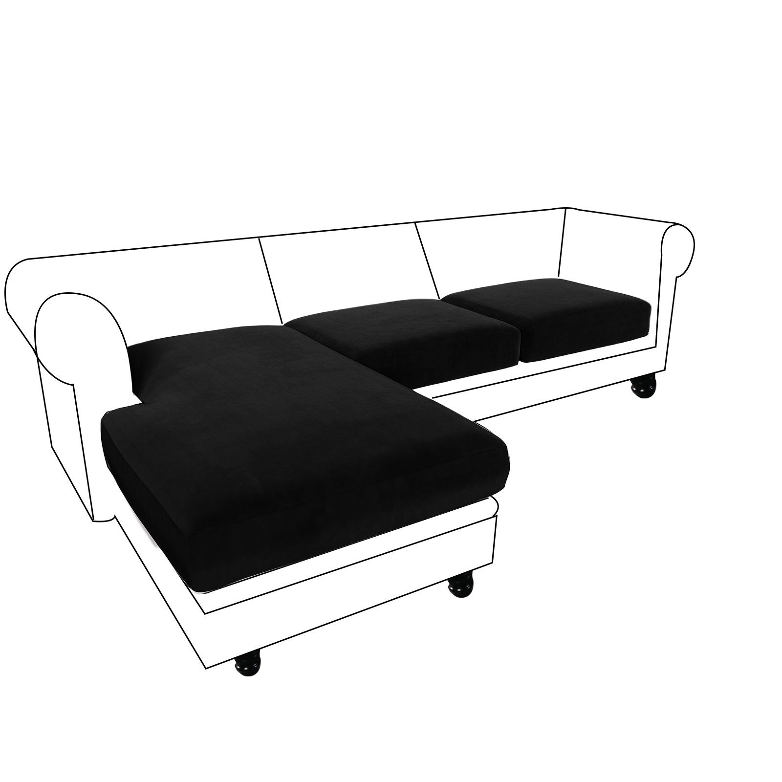 Rosnek Sofahusse Sofa Sitzbezug,Samt Sitzkissenbezug, Stretch,Schonbezug, günstig online kaufen