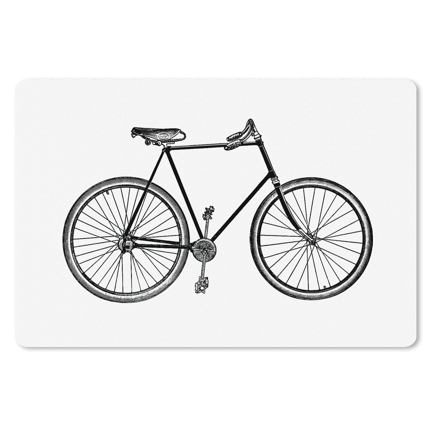 MuchoWow Gaming Mauspad Vintage - Fahrrad - Lenkrad (1-St), Mousepad mit Rutschfester Unterseite, Gaming, 120x80 cm, XXL, Großes