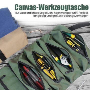 Refttenw Trachtentasche Werkzeugtasche Werkzeug Rolltasche mit 5 ReißVerschlusstaschen