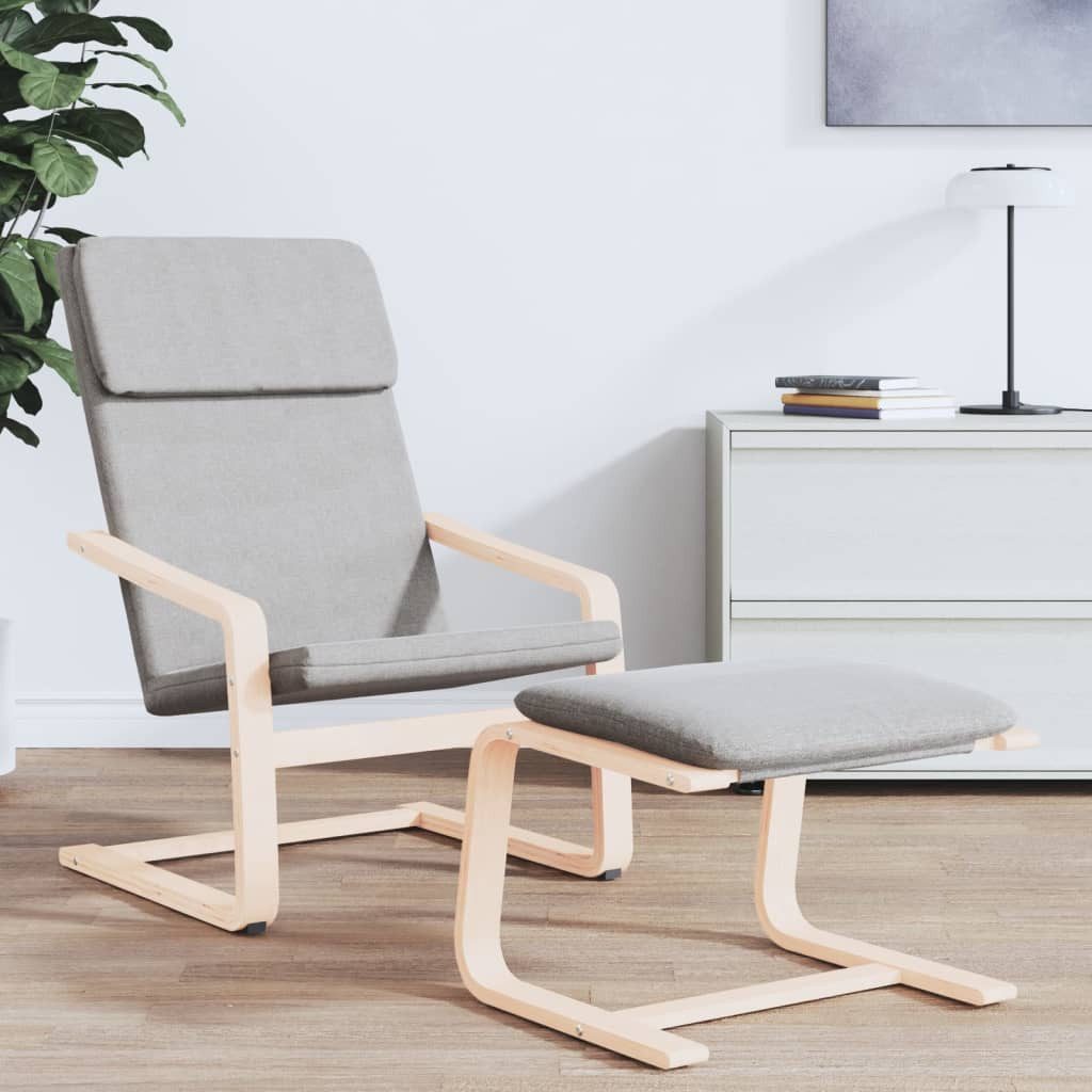 vidaXL Polsterhocker Fußhocker Hellgrau 51x41x40 cm günstig online kaufen