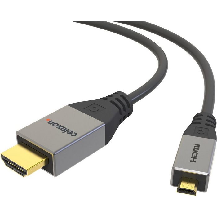 Celexon HDMI auf Micro HDMI Kabel mit Ethernet - 2.0a/b 4K 1 0m HDMI-Kabel (100 cm) Professional Line