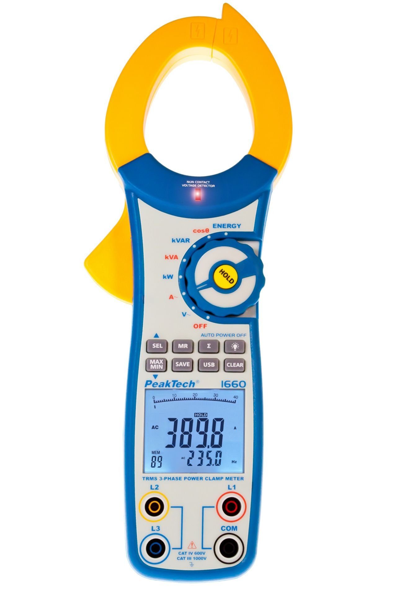 1-tlg. RMS, 1000 PeakTech Stromzangenamperemeter AC 1660: A ~ Strommessgerät True mit PeakTech