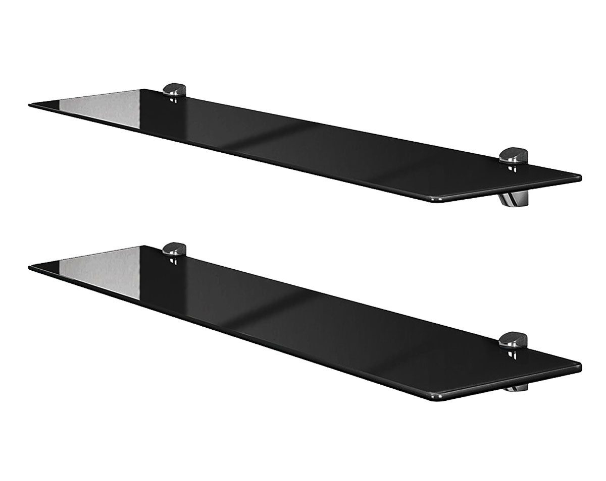 einfachgutemoebel Waschtisch-Set SET Glasregal aus Sicherheitsglas schwarz günstig online kaufen