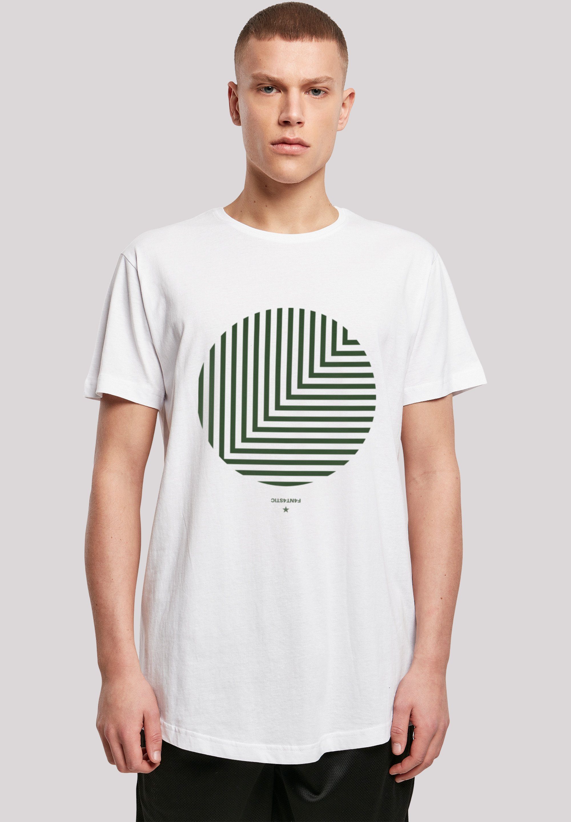 F4NT4STIC T-Shirt Geometrics Grün Print weiß