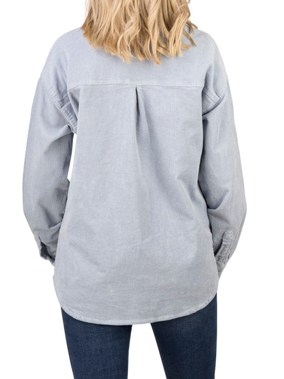 DENIMFY Outdoorjacke Damen Hemdbluse DFSophia Oversize Fit Shacket mit Knop günstig online kaufen