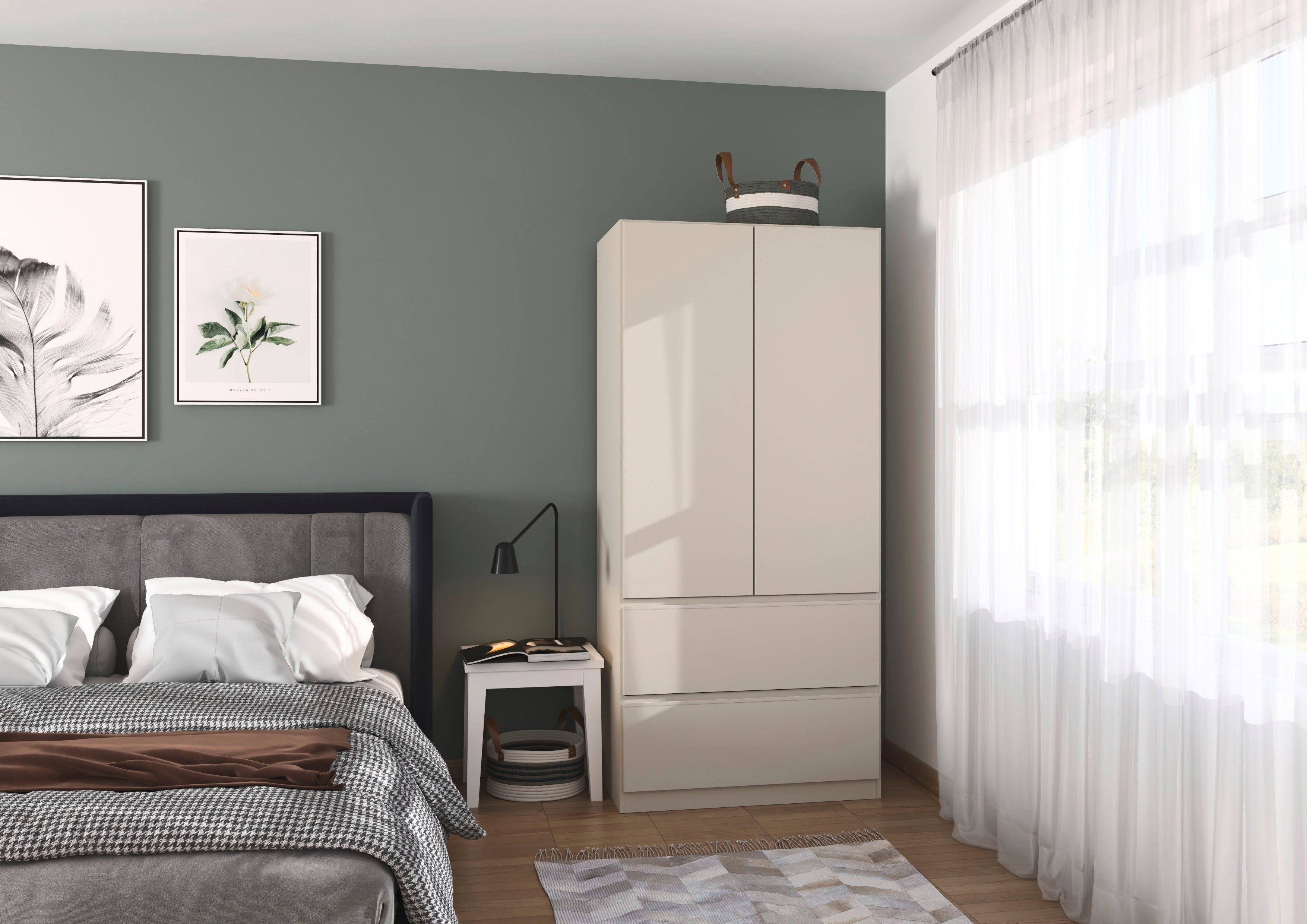 rauch Drehtürenschrank Kleiderschrank Schrank Garderobe COSTA in den Breiten 91/136/181 cm (in 3 Ausstattungen BASIC/CLASSIC/PREMIUM) viel Platz, grifflose Front und Push-to-Open Funktion MADE IN GERMANY
