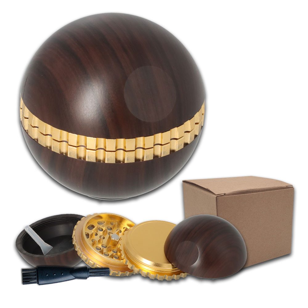 Coumo Kräutermühle Grinder Crusher Set Gewürzmühle XL, Gyro Kugel, ⌀ 6 cm, Metall, Gyro Spinning Funktion