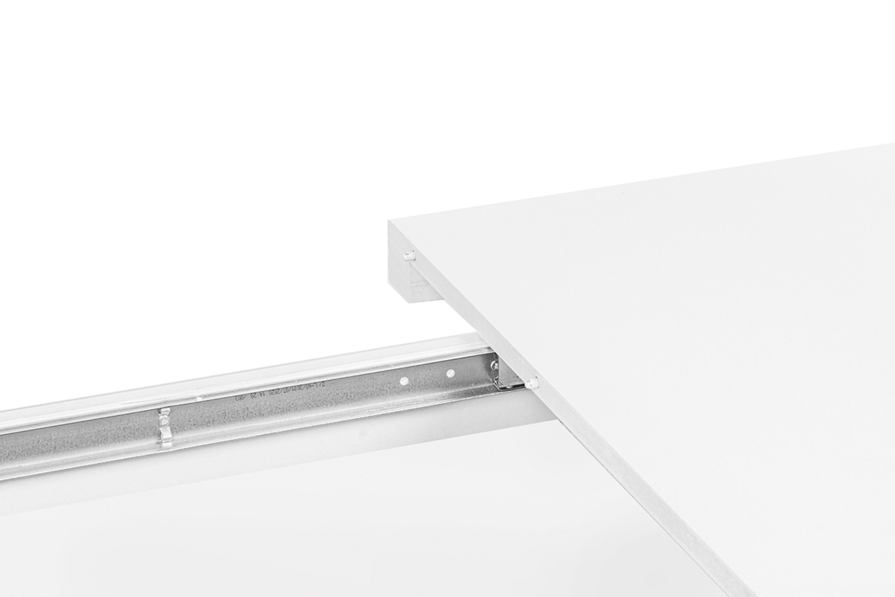 Konsimo Esstisch ALTIS Esszimmertisch Küchentisch oval | | weiß 160x90cm, ausziehbar 200cm, weiß weiß bis
