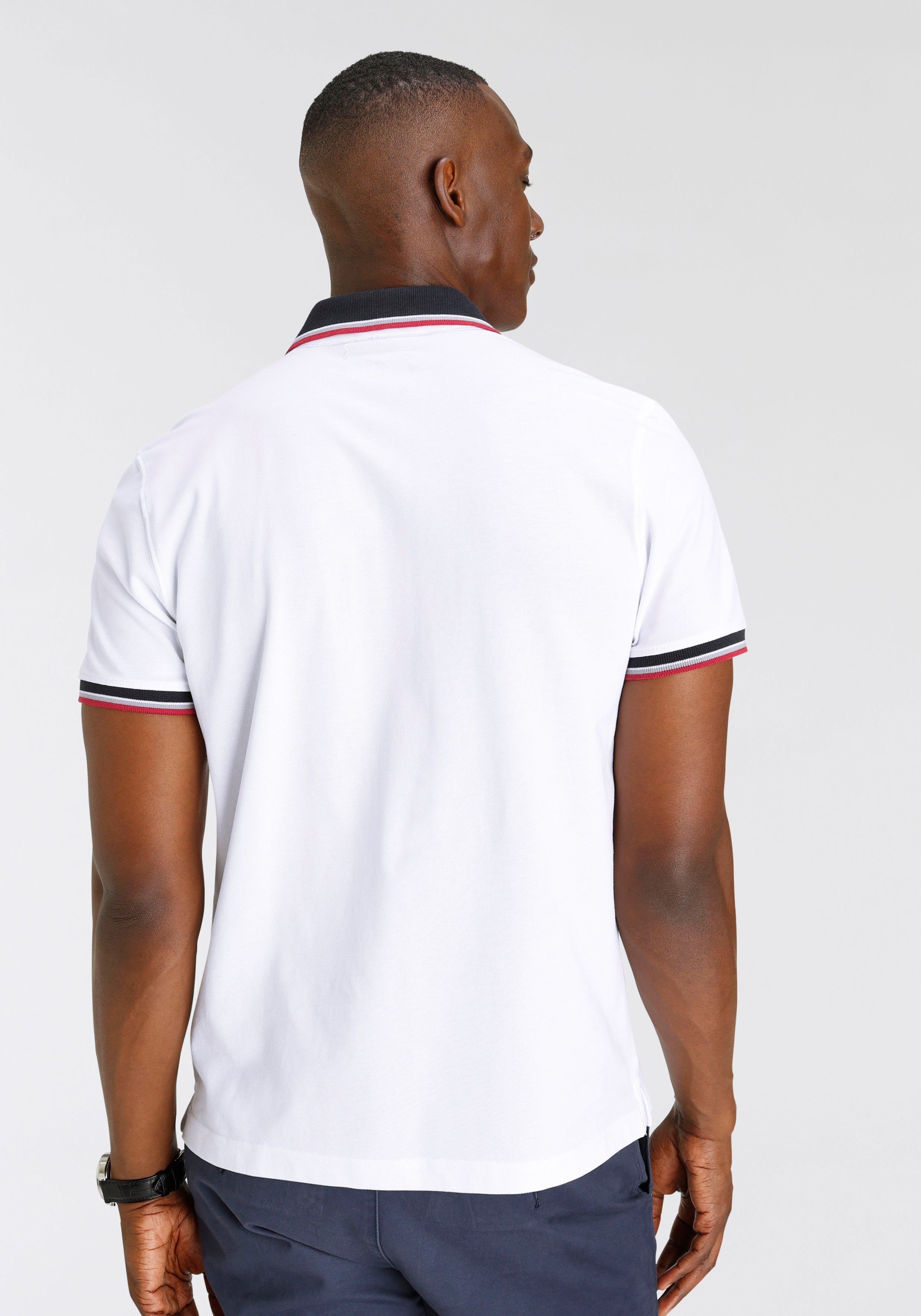 DELMAO Poloshirt mit Print-NEUE Streifen und MARKE