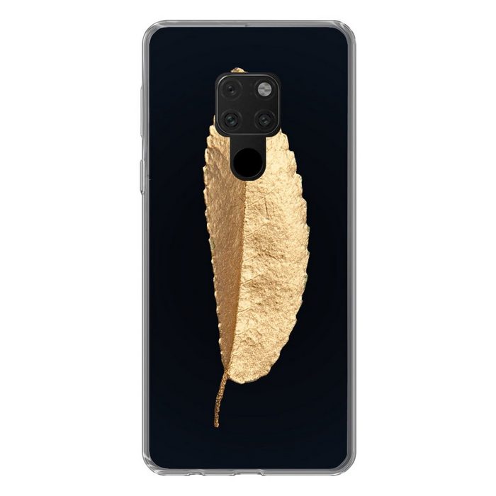 MuchoWow Handyhülle Blätter - Schwarz und Gold - Luxus - Chic - Natur Phone Case Handyhülle Huawei Mate 20 Silikon Schutzhülle