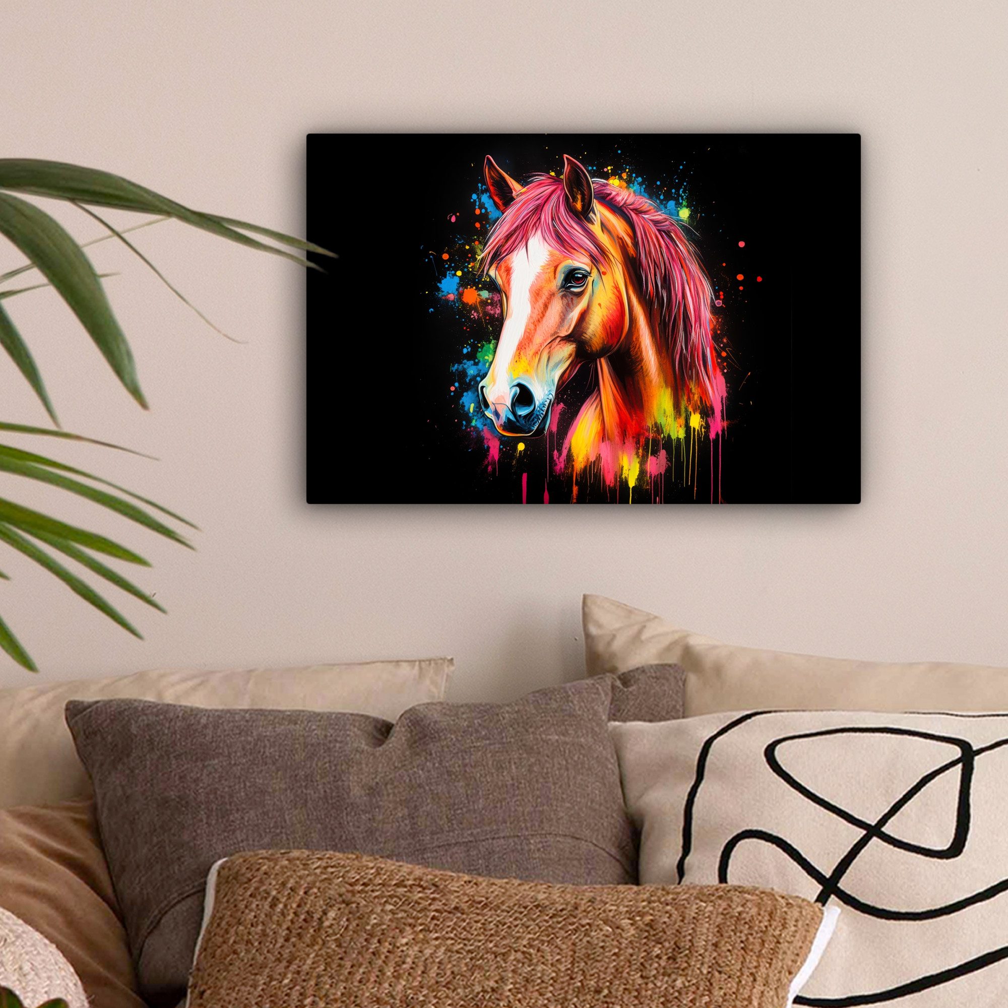 OneMillionCanvasses® Leinwandbild Graffiti - Pferd - günstig online kaufen