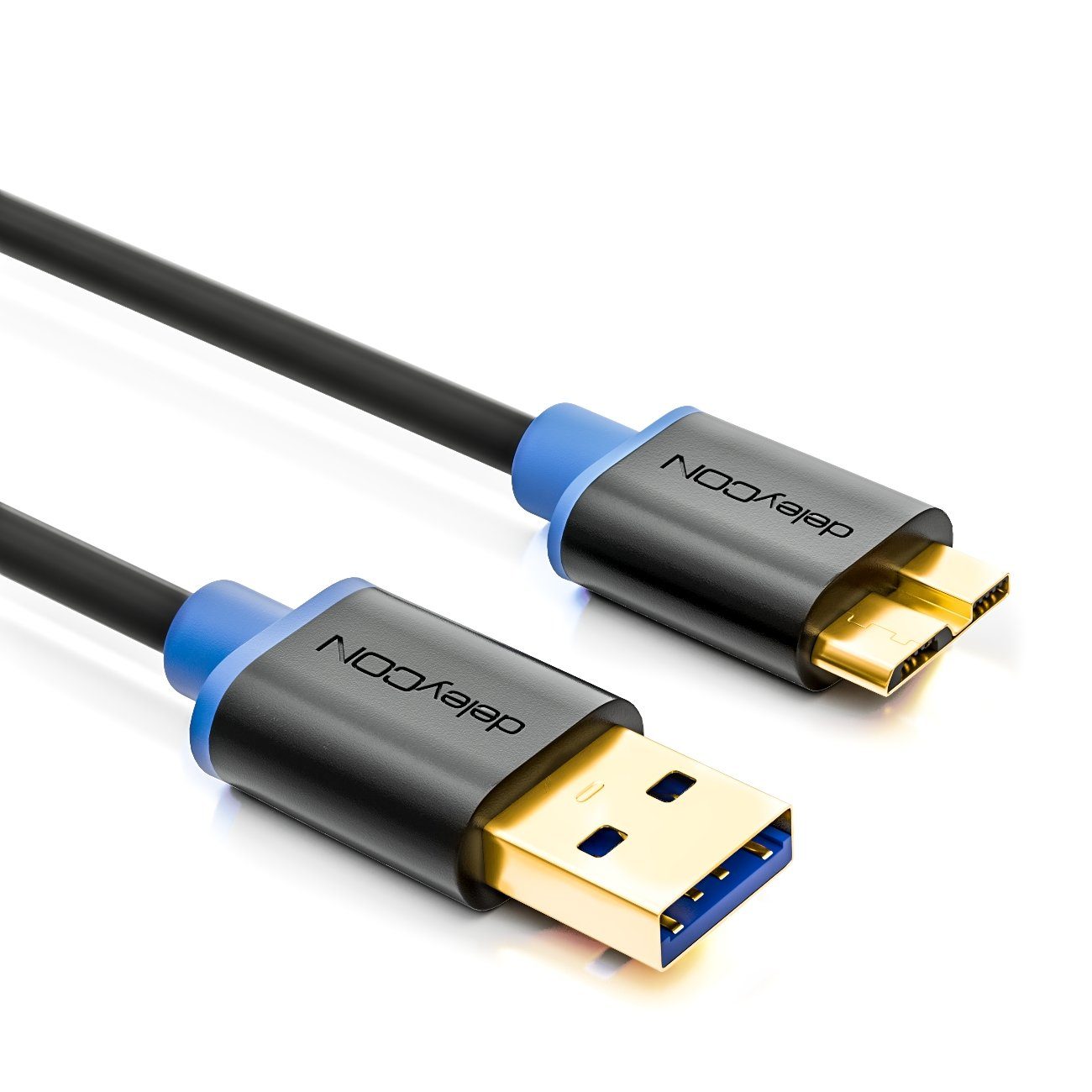 deleyCON deleyCON 1,5m Micro USB 3.0 Datenkabel USB A-Stecker zu Micro USB-Kabel