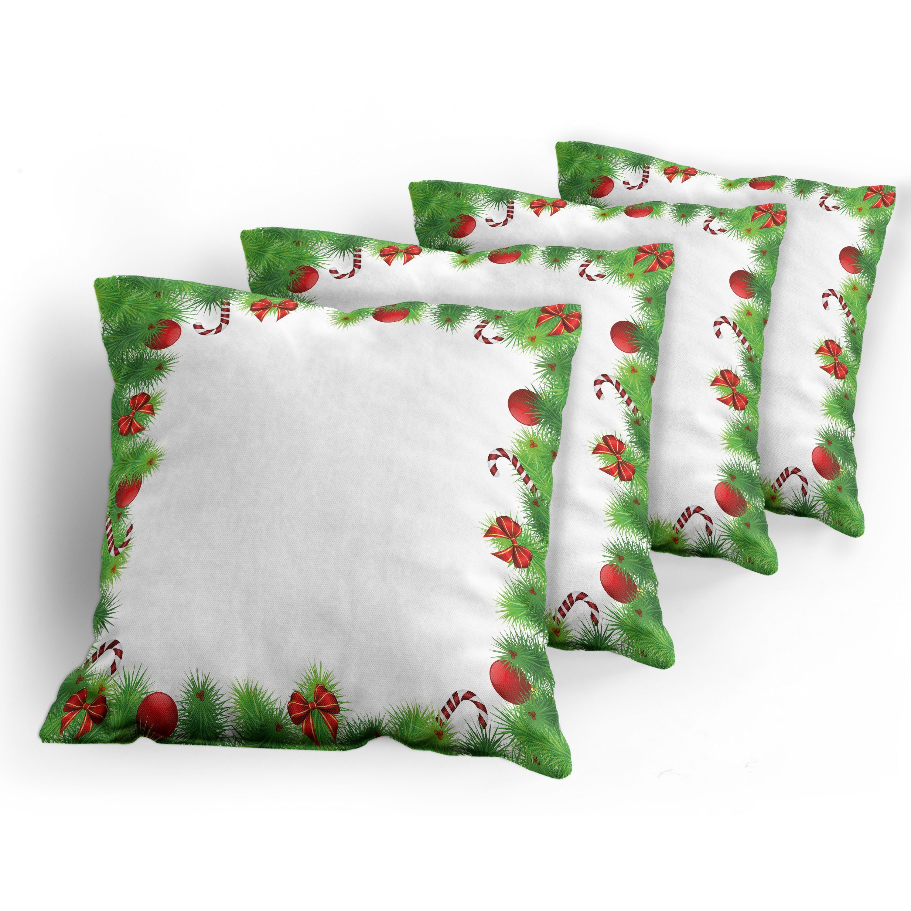Accent Pine (4 Weihnachten Modern Bögen Digitaldruck, Stück), Abakuhaus Doppelseitiger Kissenbezüge rote