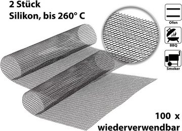 Rosenstein & Söhne Grillschale 2x Dauer Backmatte Grillmatte aus PTFE Glasfaser Grill Gitter antihaft, (2-St)