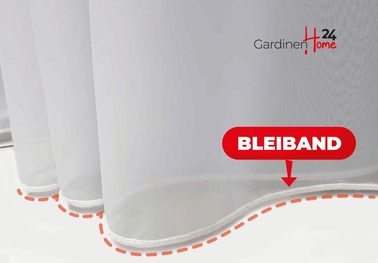 DecoHome24 Gardine Voile Weiß (1 St), Kräuselband, transparent, Store