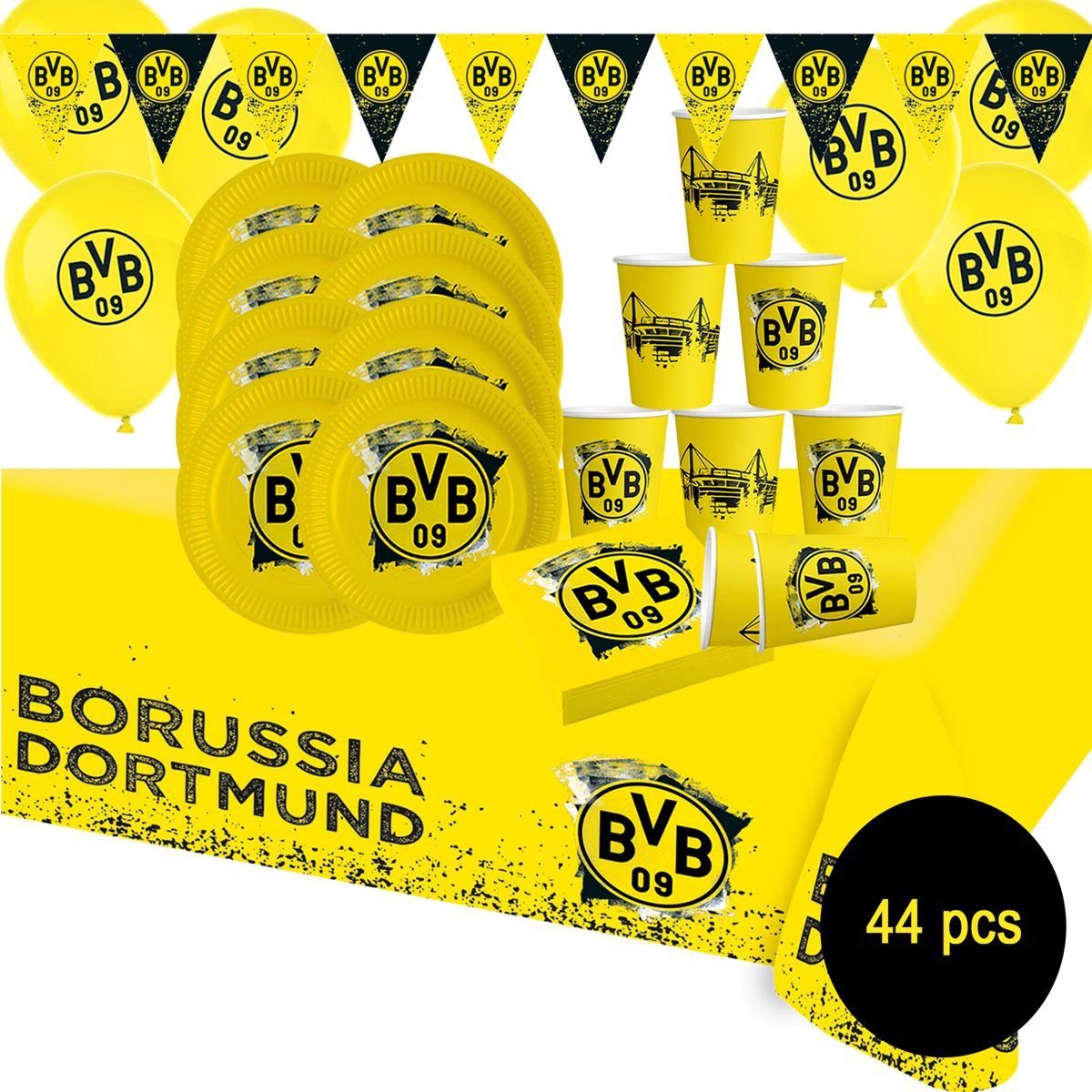 Amscan Papierdekoration BVB Borussia Dortmund Party Deko Set