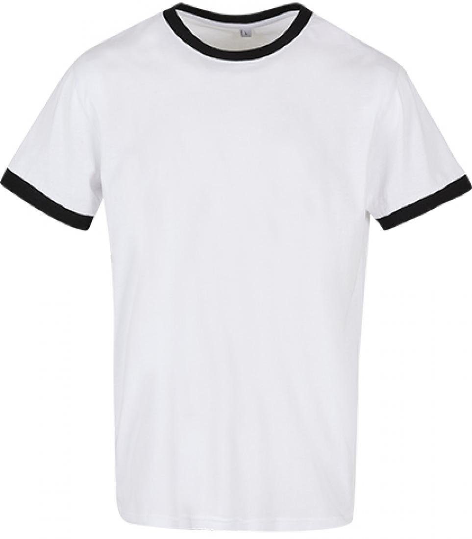 Build Your Brand Rundhalsshirt Herren Ringer T-Shirt 30 °C waschbar günstig online kaufen