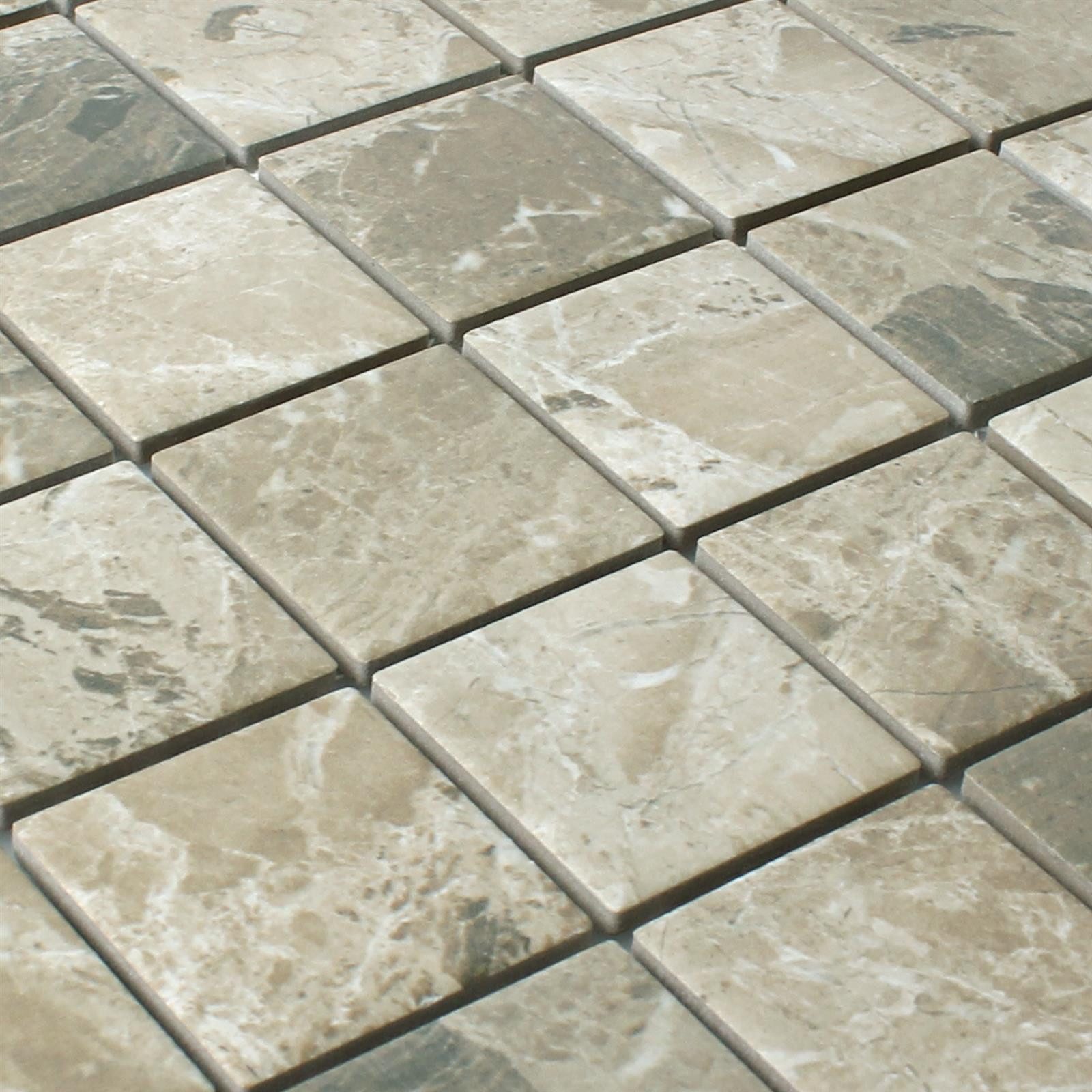 Mosafil Mosaikfliesen Mosaikfliesen Keramik Sahara Steinoptik, Keramik 30.000x30.000, braun, Verlegefertig auf ein Netz geklebt - Frostsicher - Wasserfest