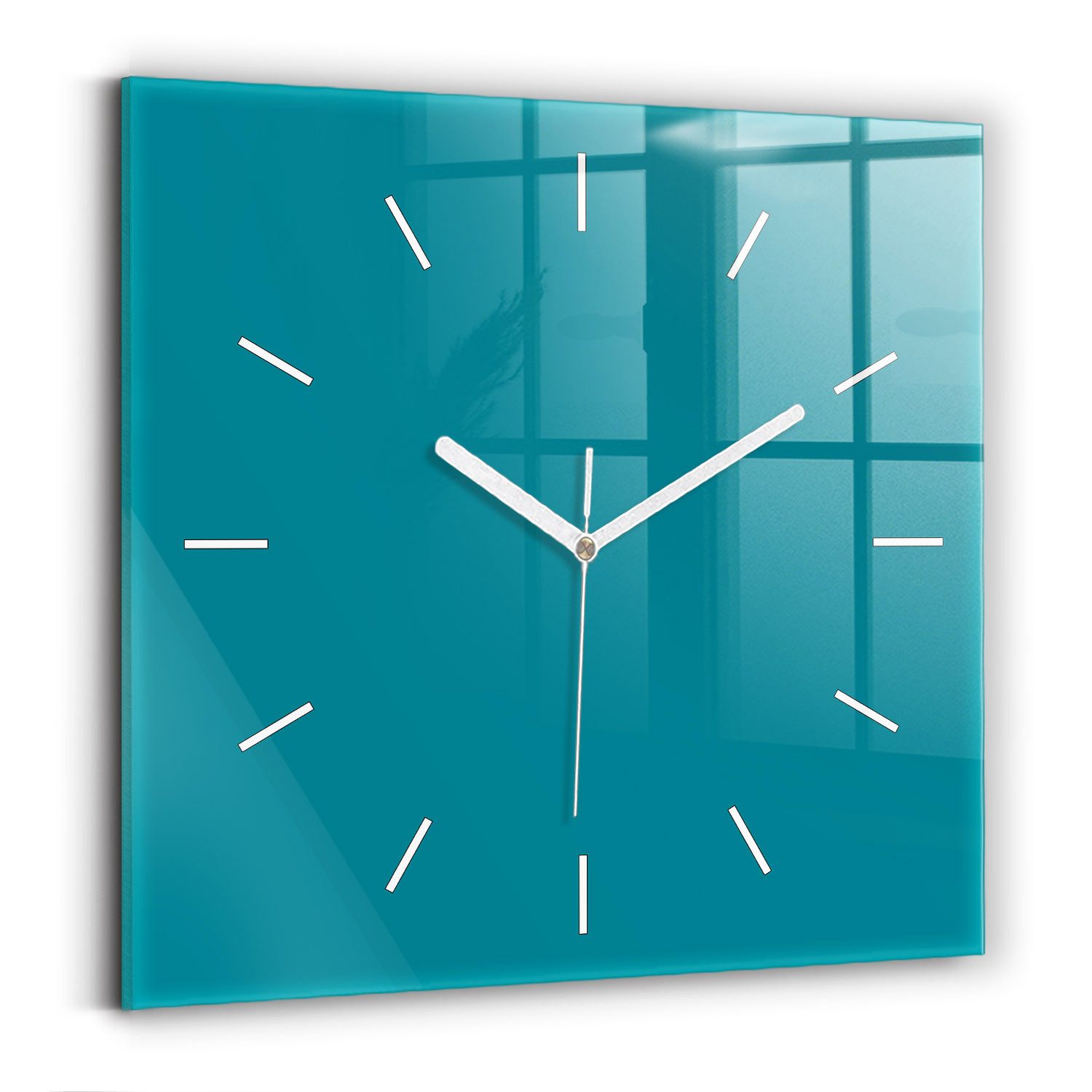 Tulup Wanduhr Glasuhr Modernistische Glaswanduhr 30x30cm Uhr aus gehärtetem Glas