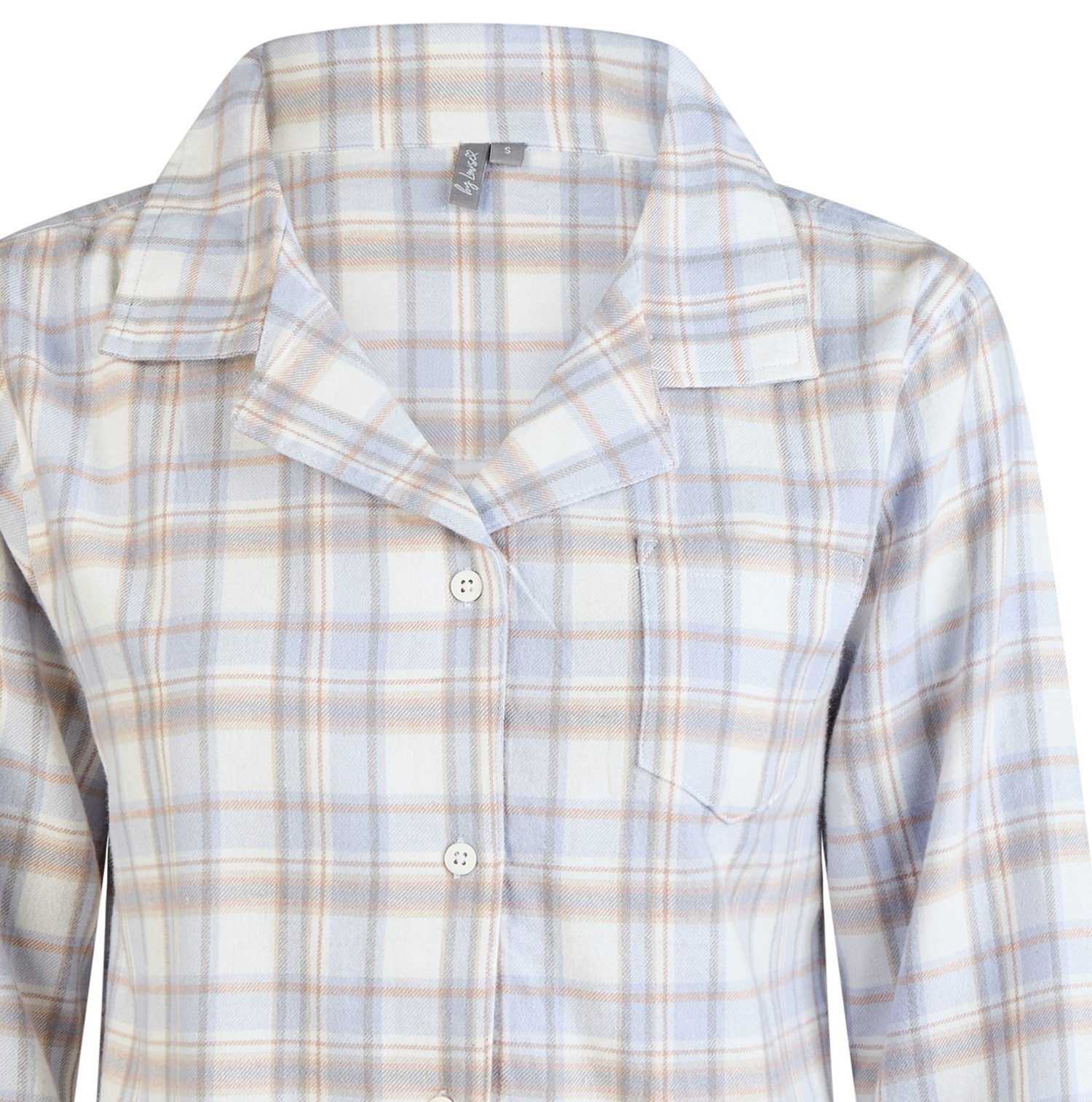 By Louise Schlafanzug Icy Embrace (Set, 2 tlg., 2-teilig) Damen Pyjama lang Langarm Flanell geknöpft Baumwolle